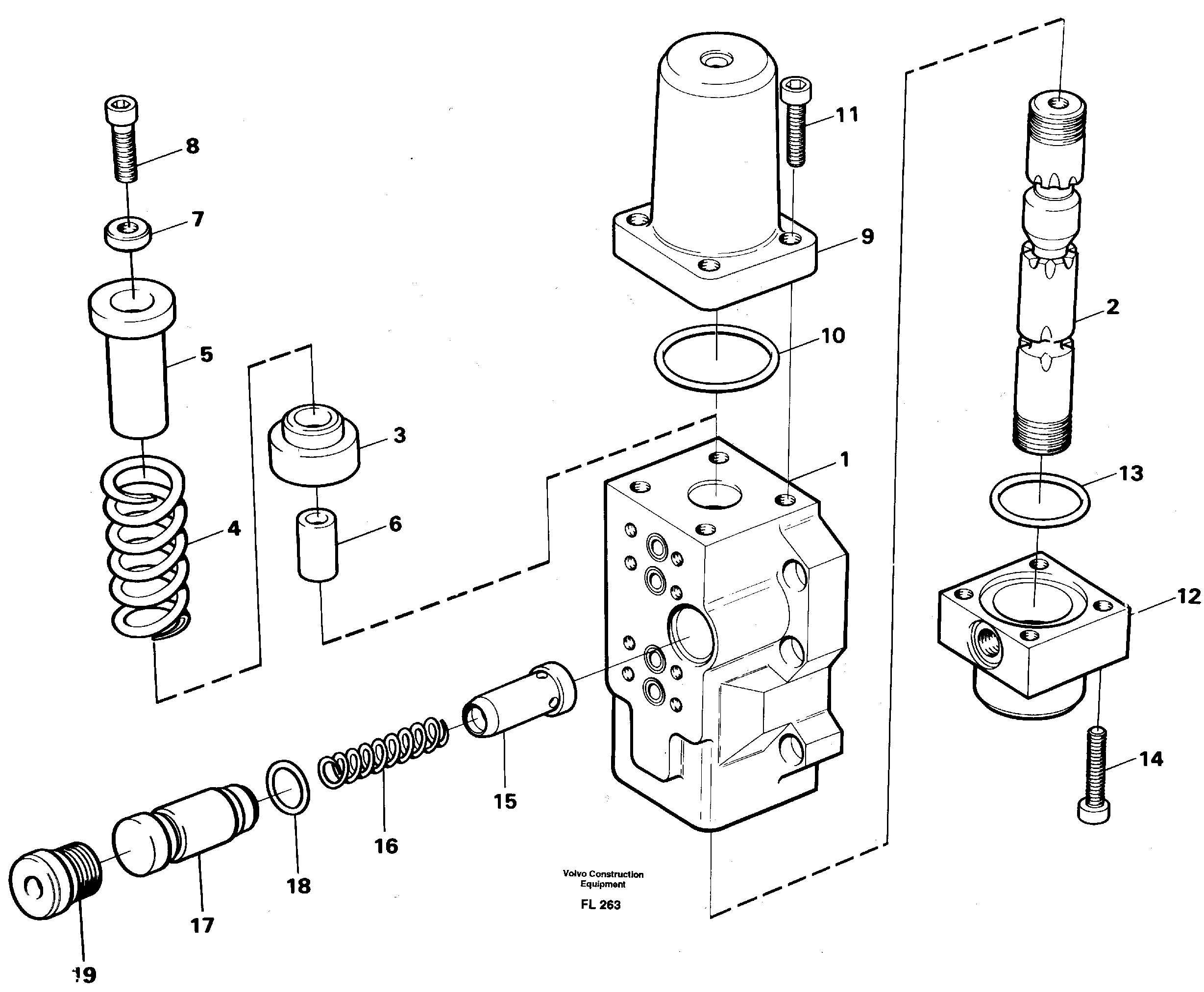Four-way valve, bucket primary — volvo parts diagram