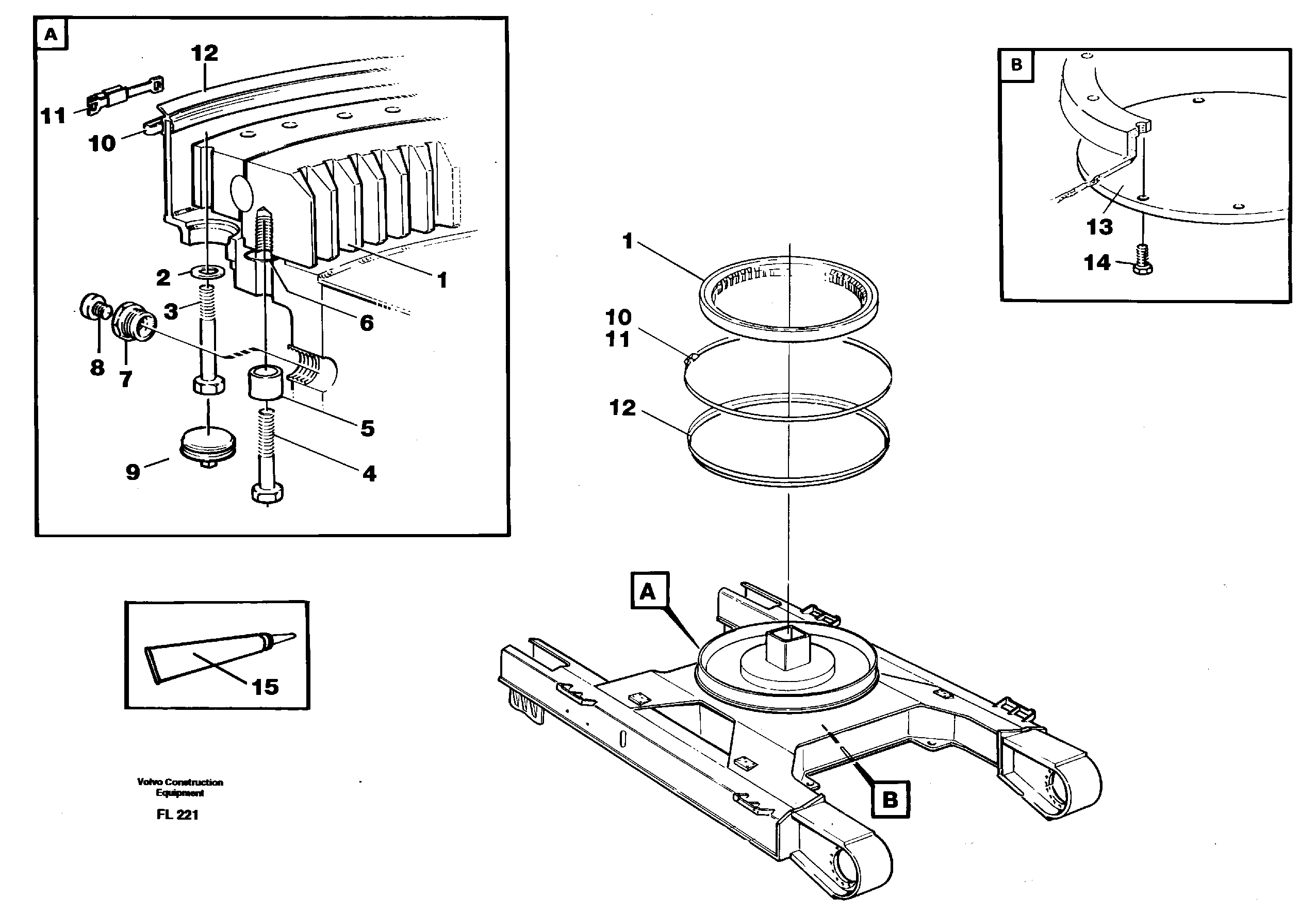 Slewing ring attachment — volvo parts diagram