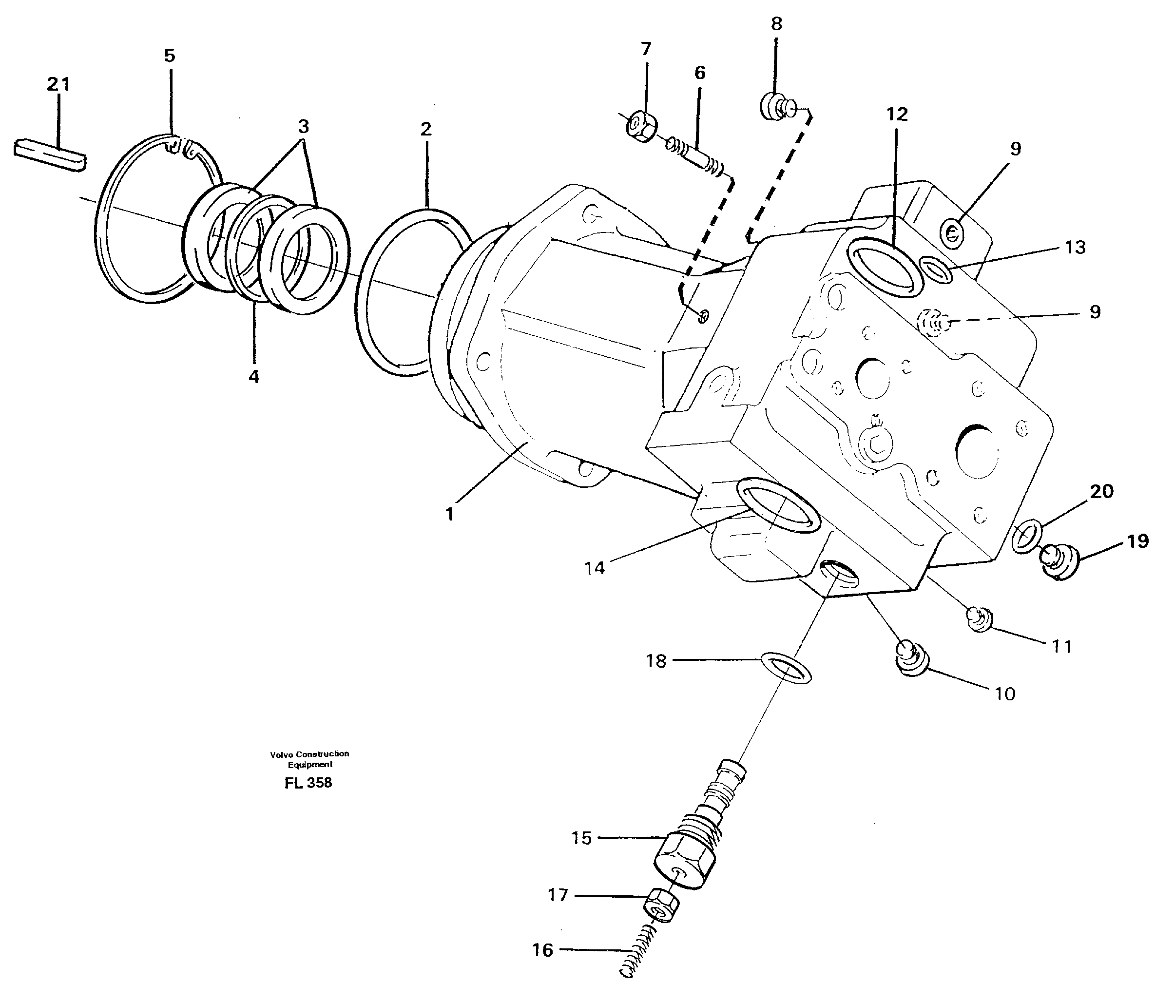 Hydraulic pump  P1, P4 — volvo parts diagram