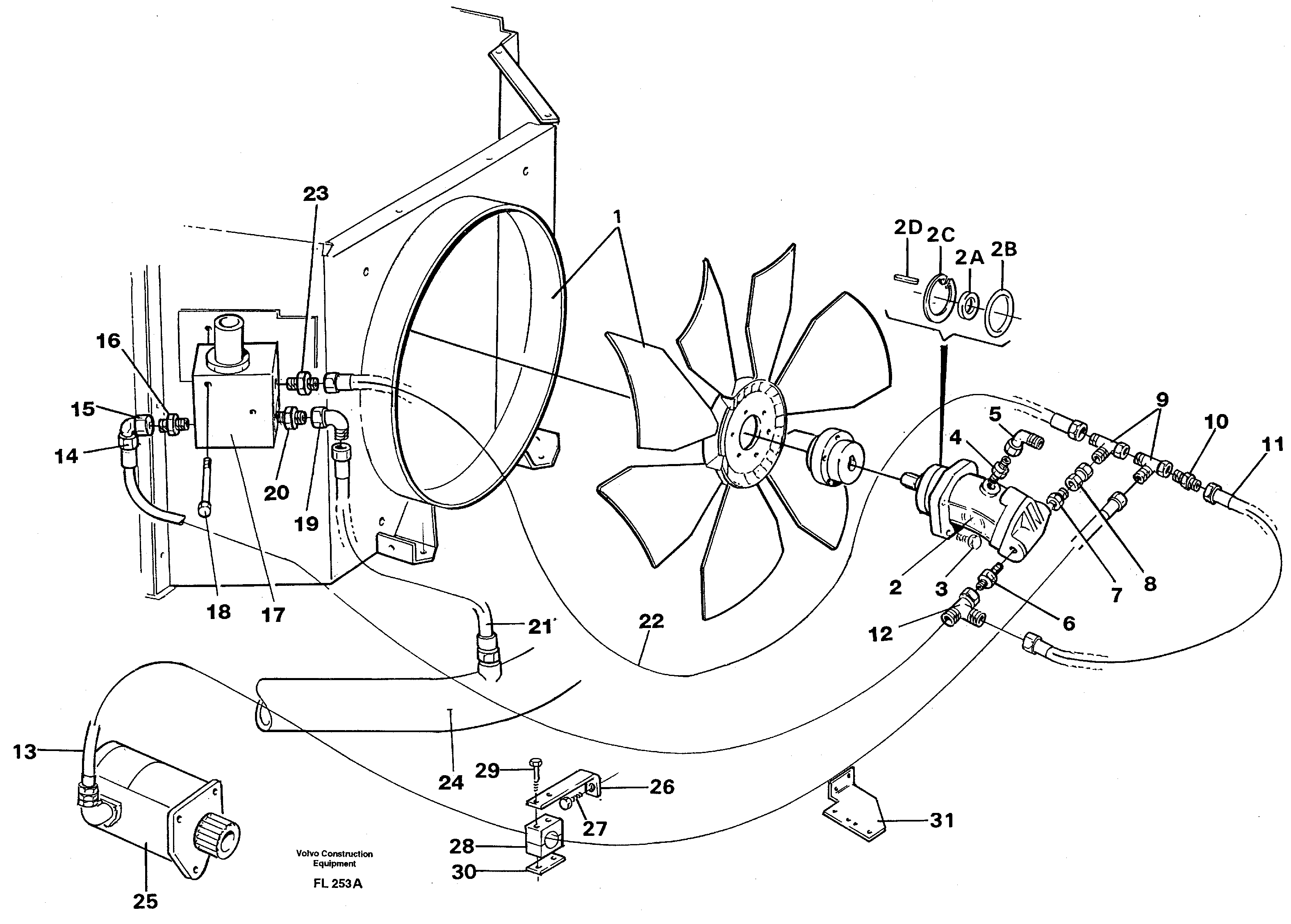 Hydraulic system, oil cooler — volvo parts diagram