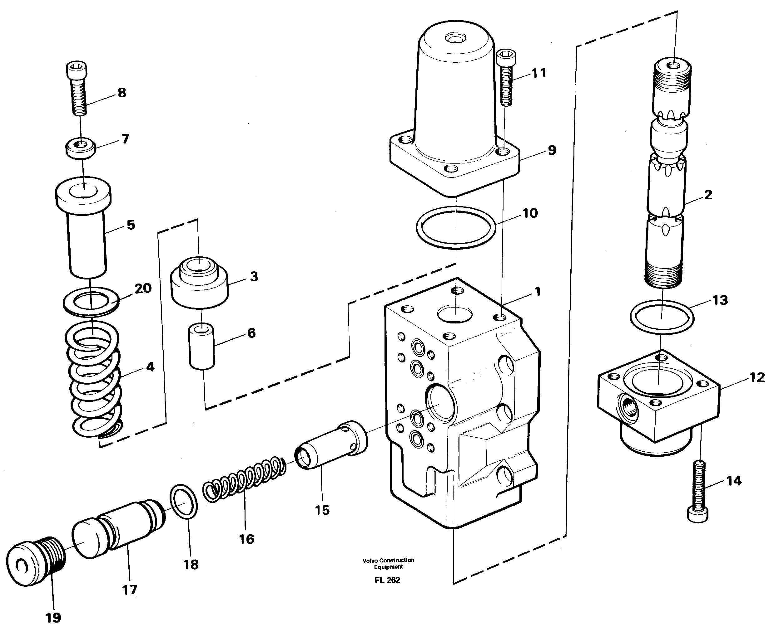 Four-way valve, boom secondary — volvo parts diagram