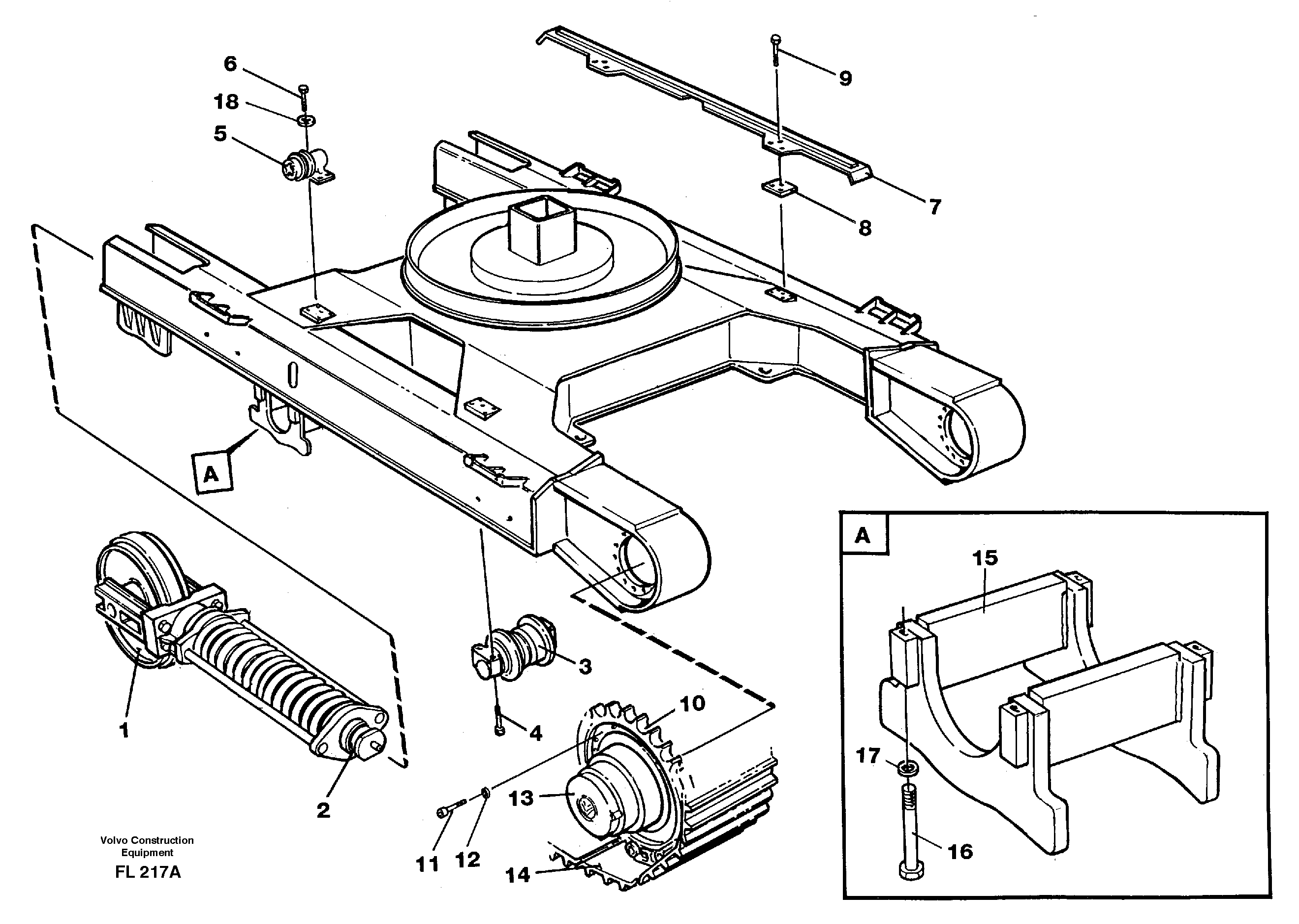 Crawler unit — volvo parts diagram