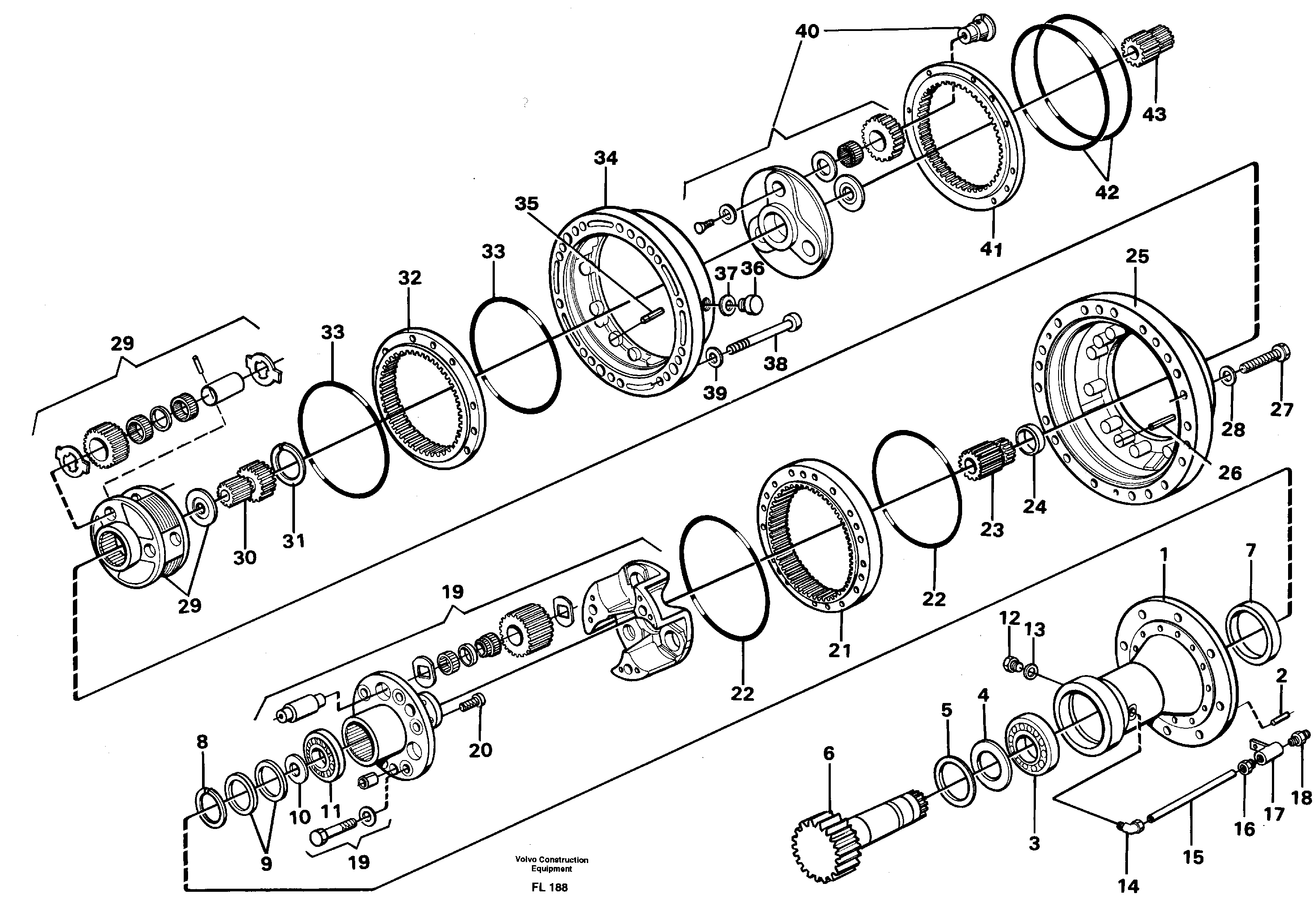 Swing gearbox — volvo parts diagram