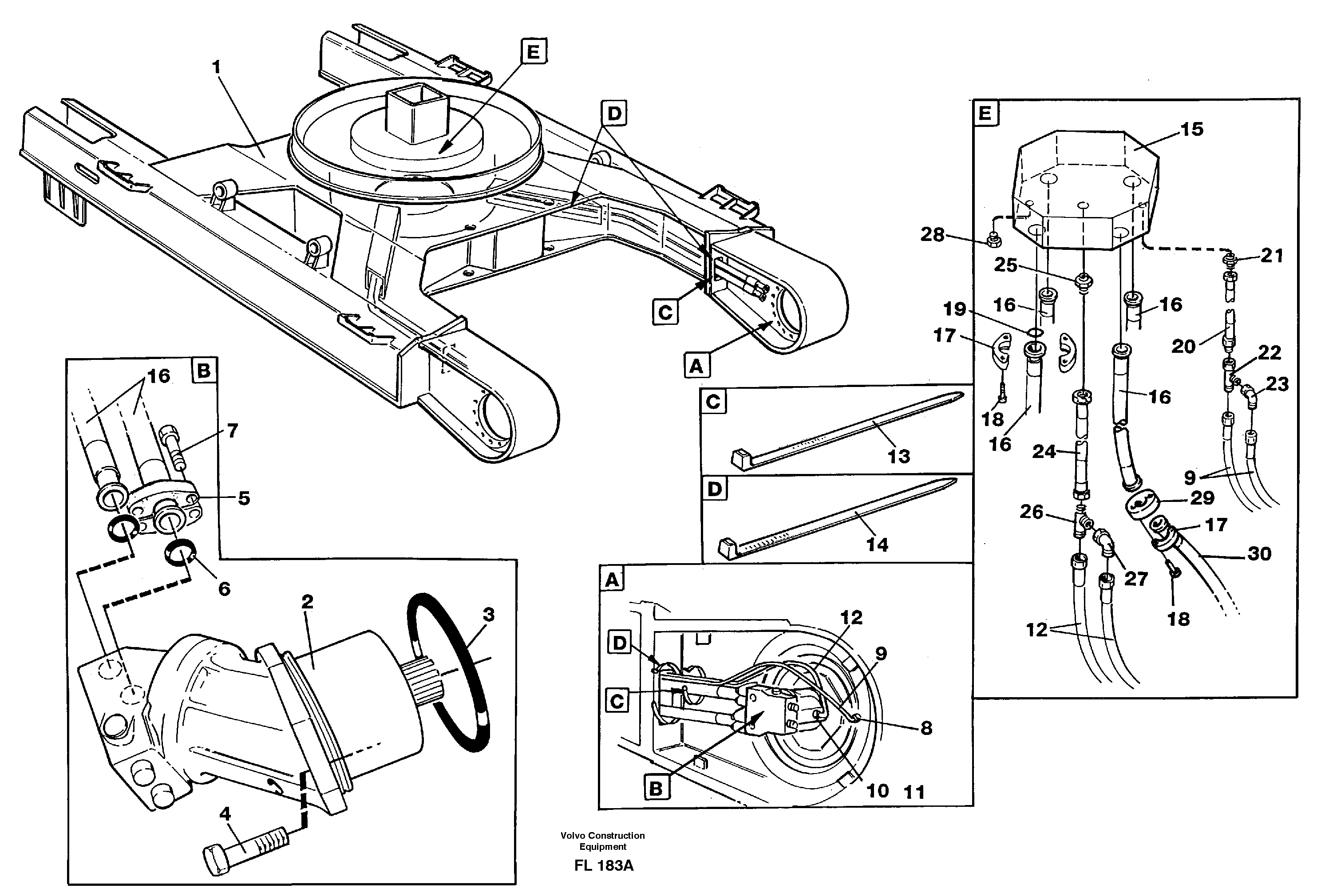 Travel motor hydraulics, undercarriage — volvo parts diagram