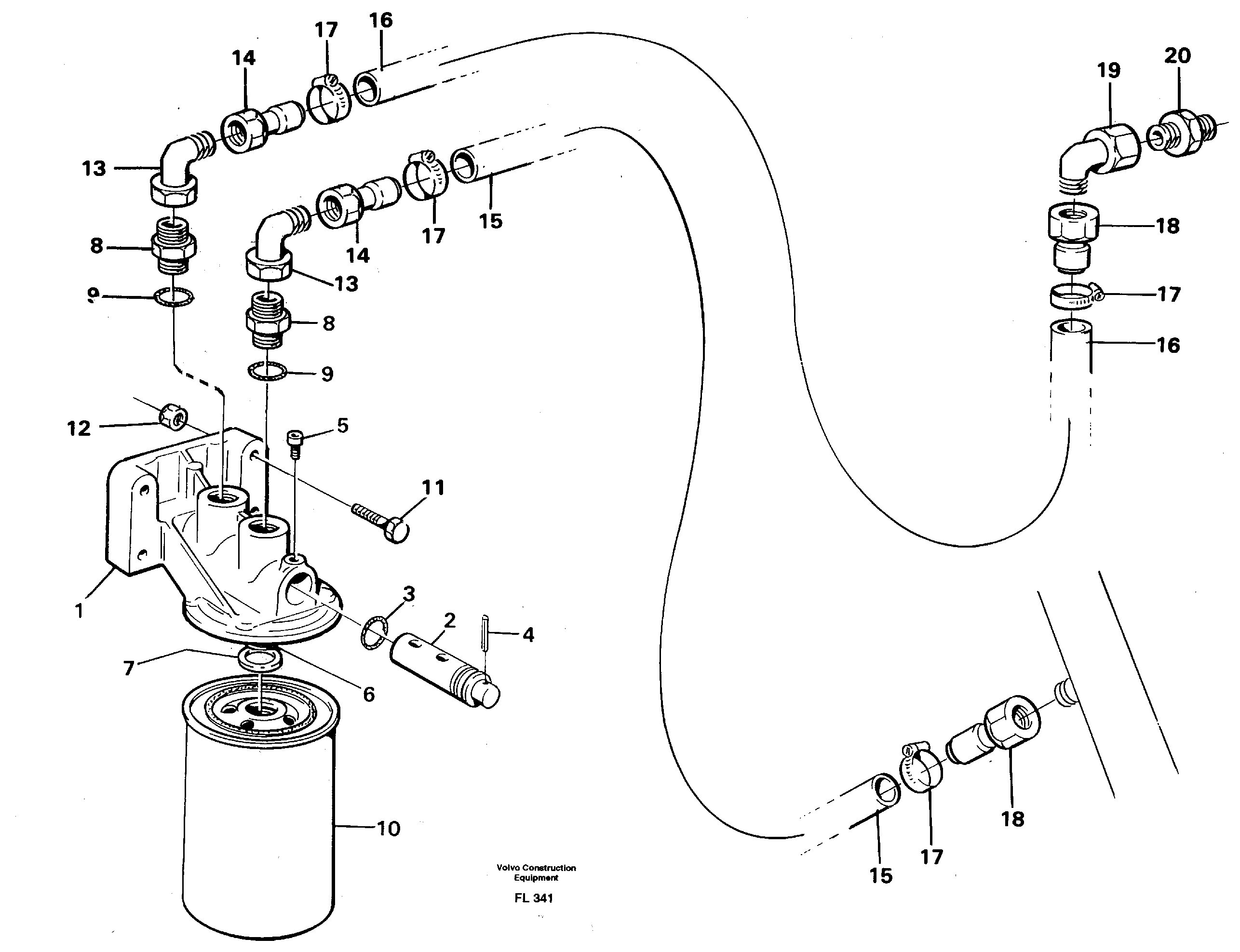 Coolant filter 14263575 — volvo parts diagram