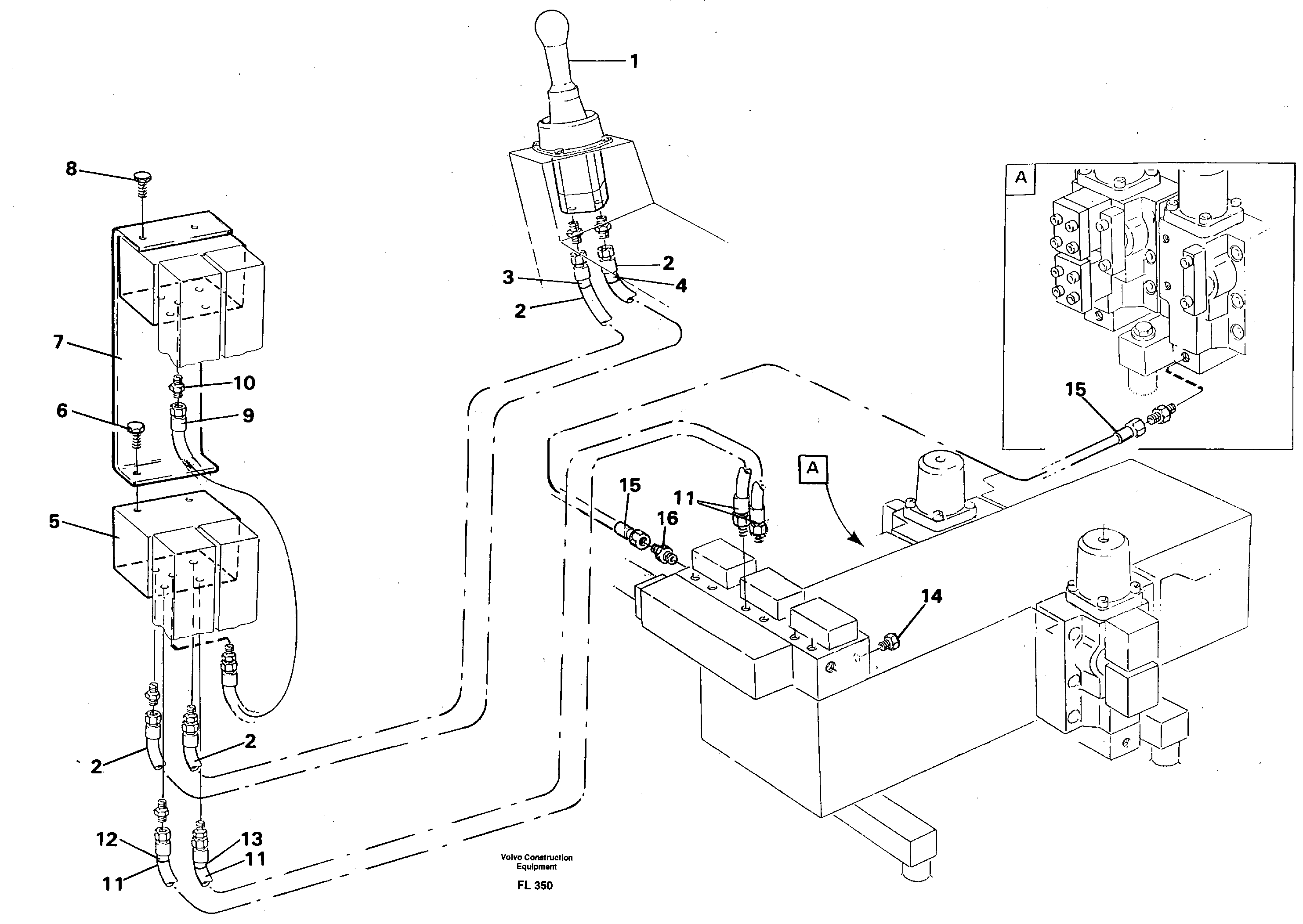 Servo hydraulics, handling equipment, 3 pcs  14264164 — volvo parts diagram