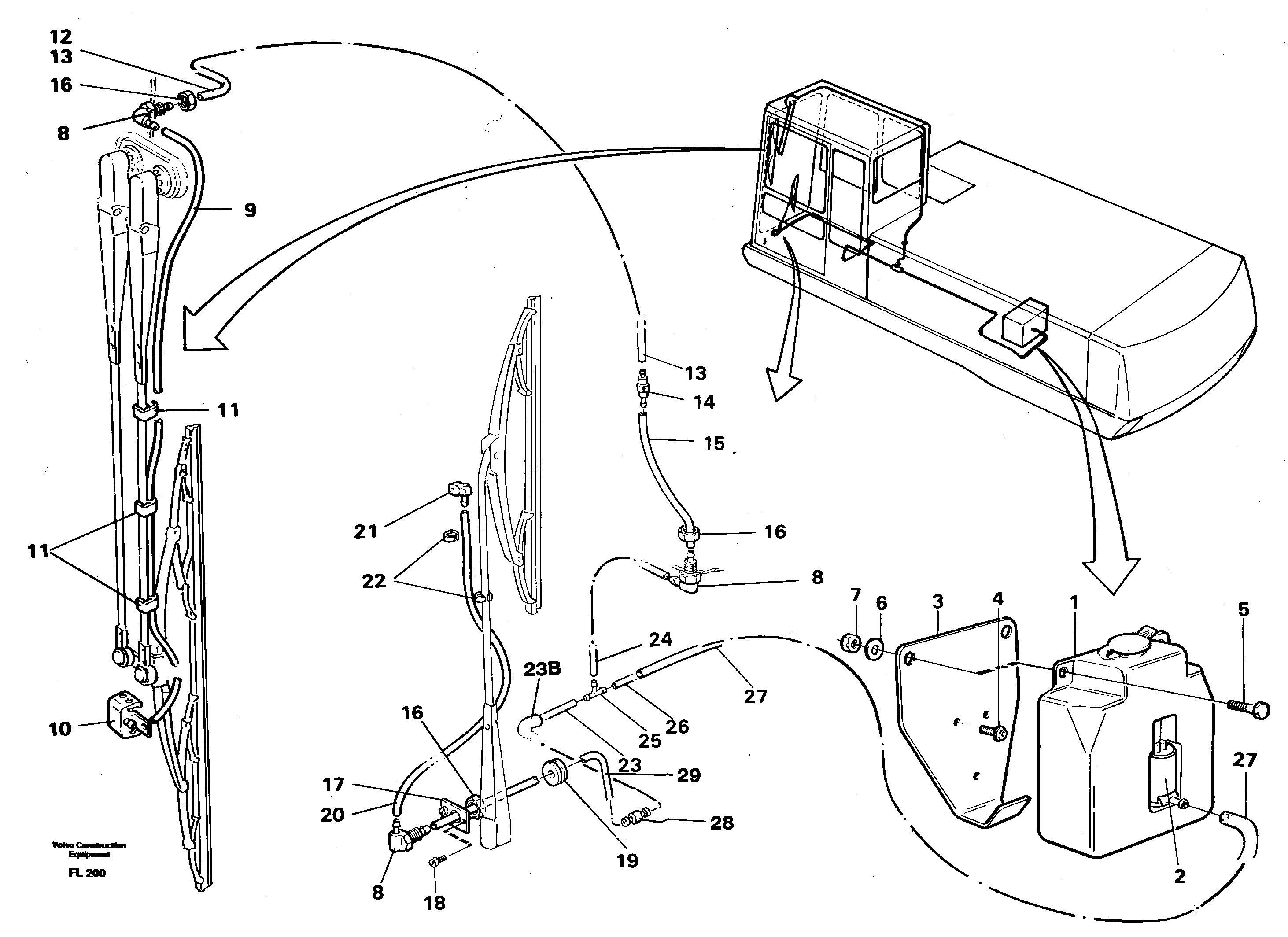 Windshield washer — volvo parts diagram