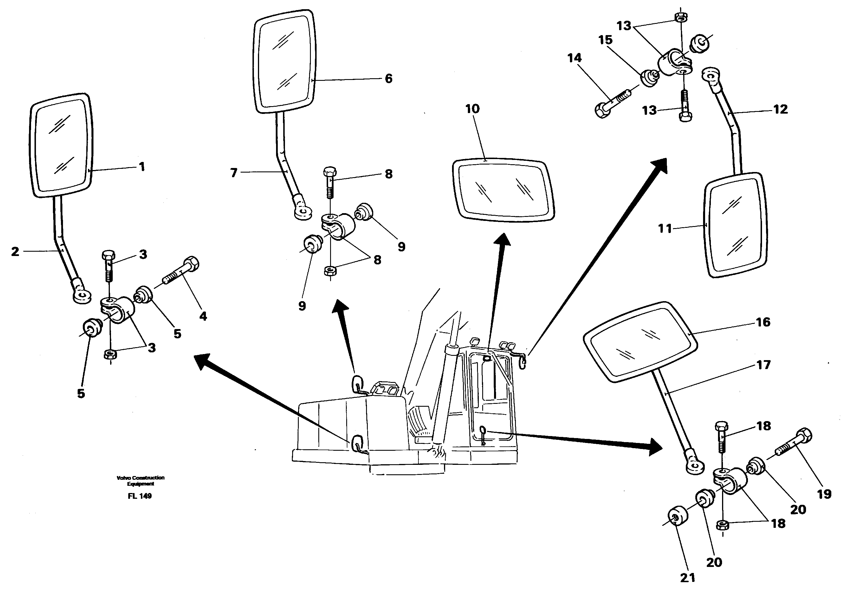 Rear view mirror — volvo parts diagram