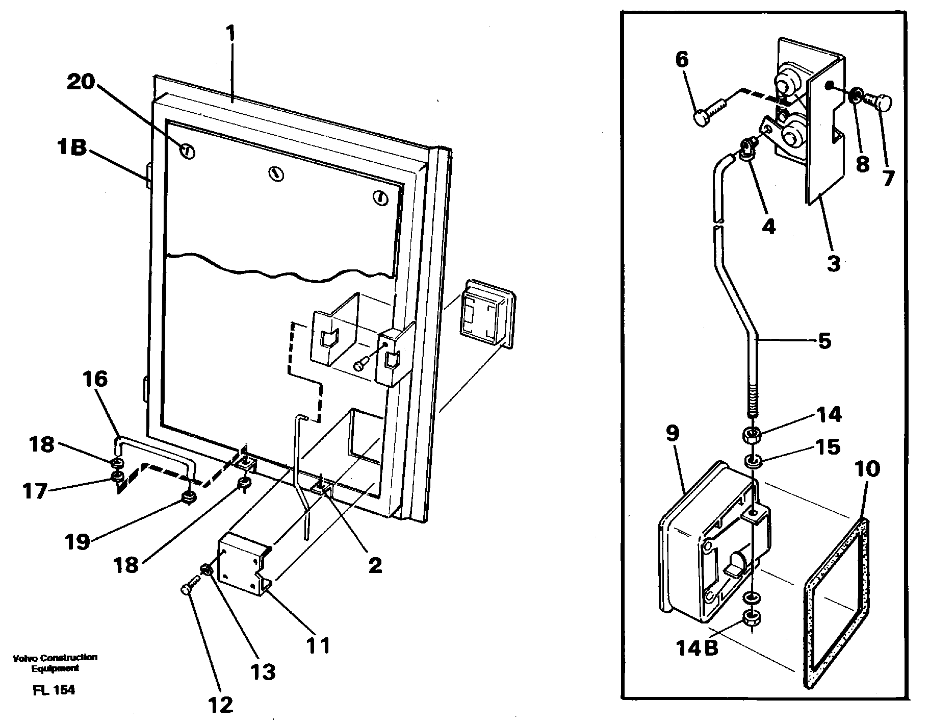 Door, valve housing, rear — volvo parts diagram