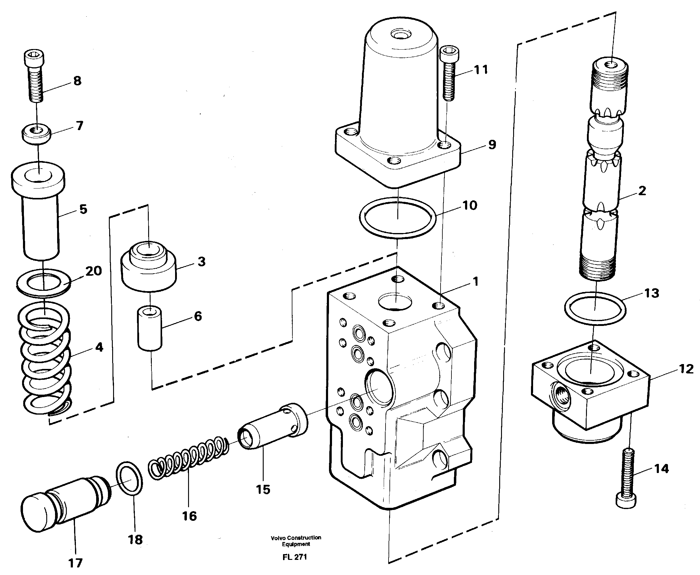 Four-way valve for slewing — volvo parts diagram