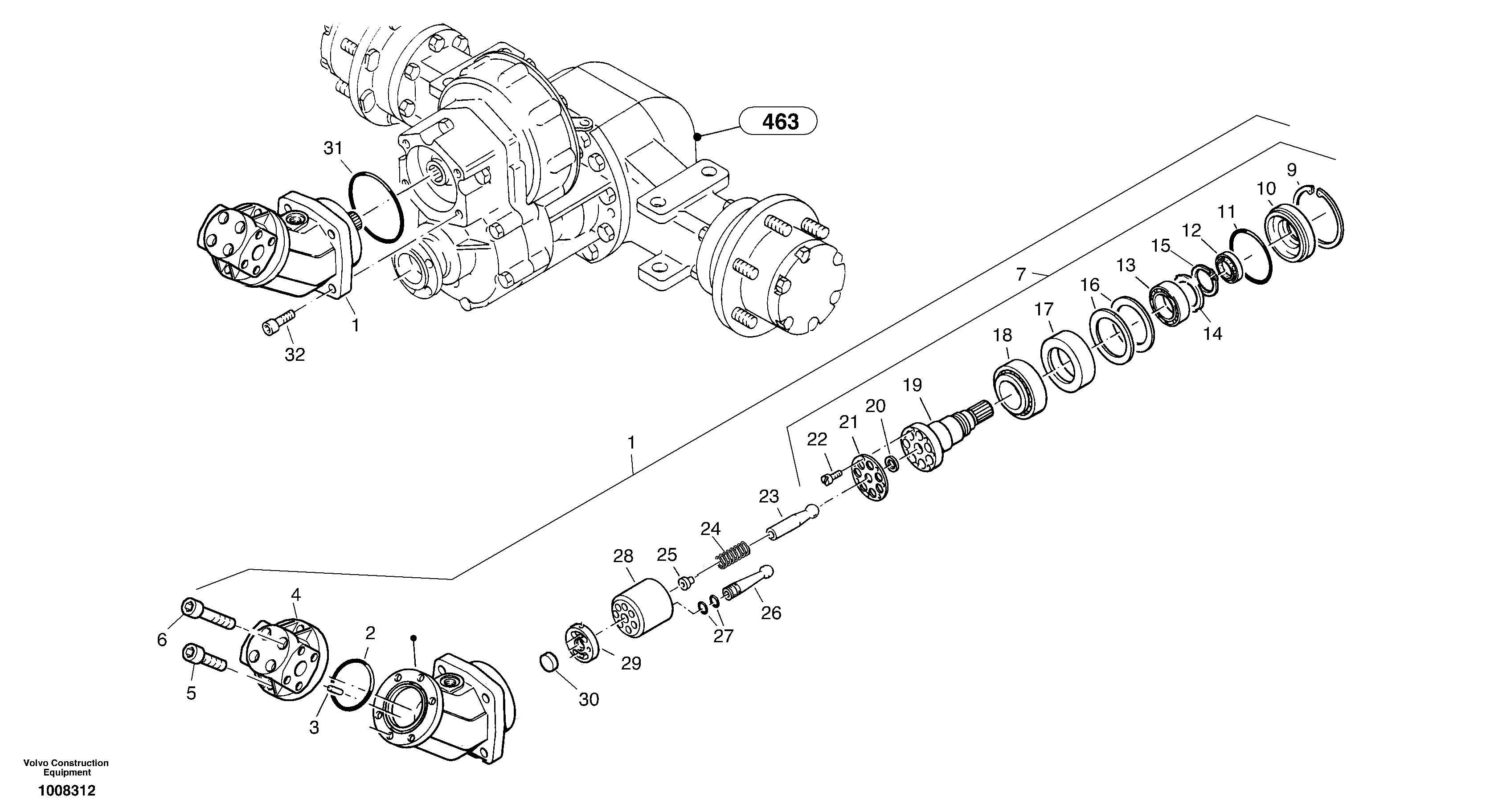 Variable displacement motor — volvo parts diagram