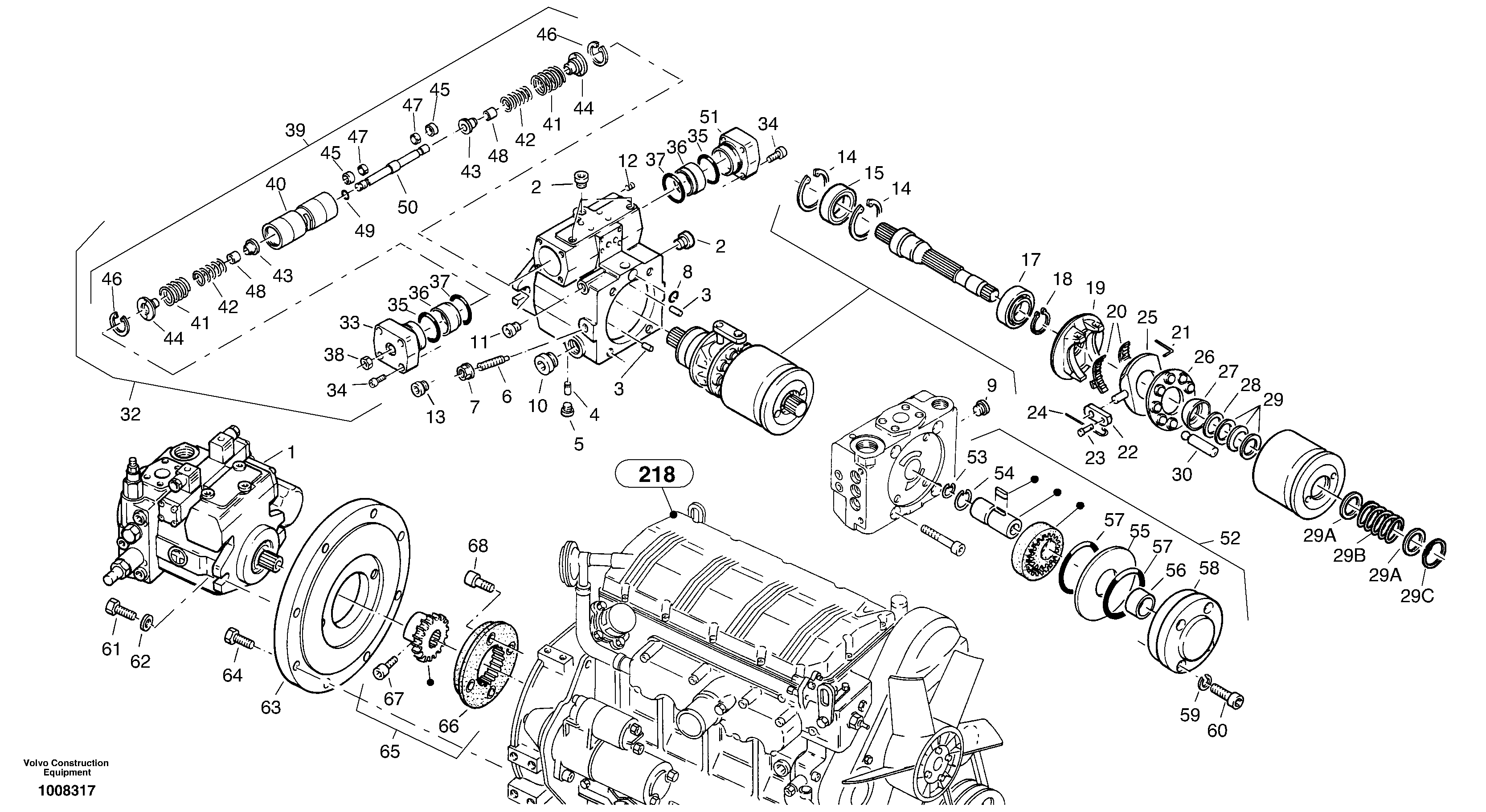 Variable displacement pump — volvo parts diagram
