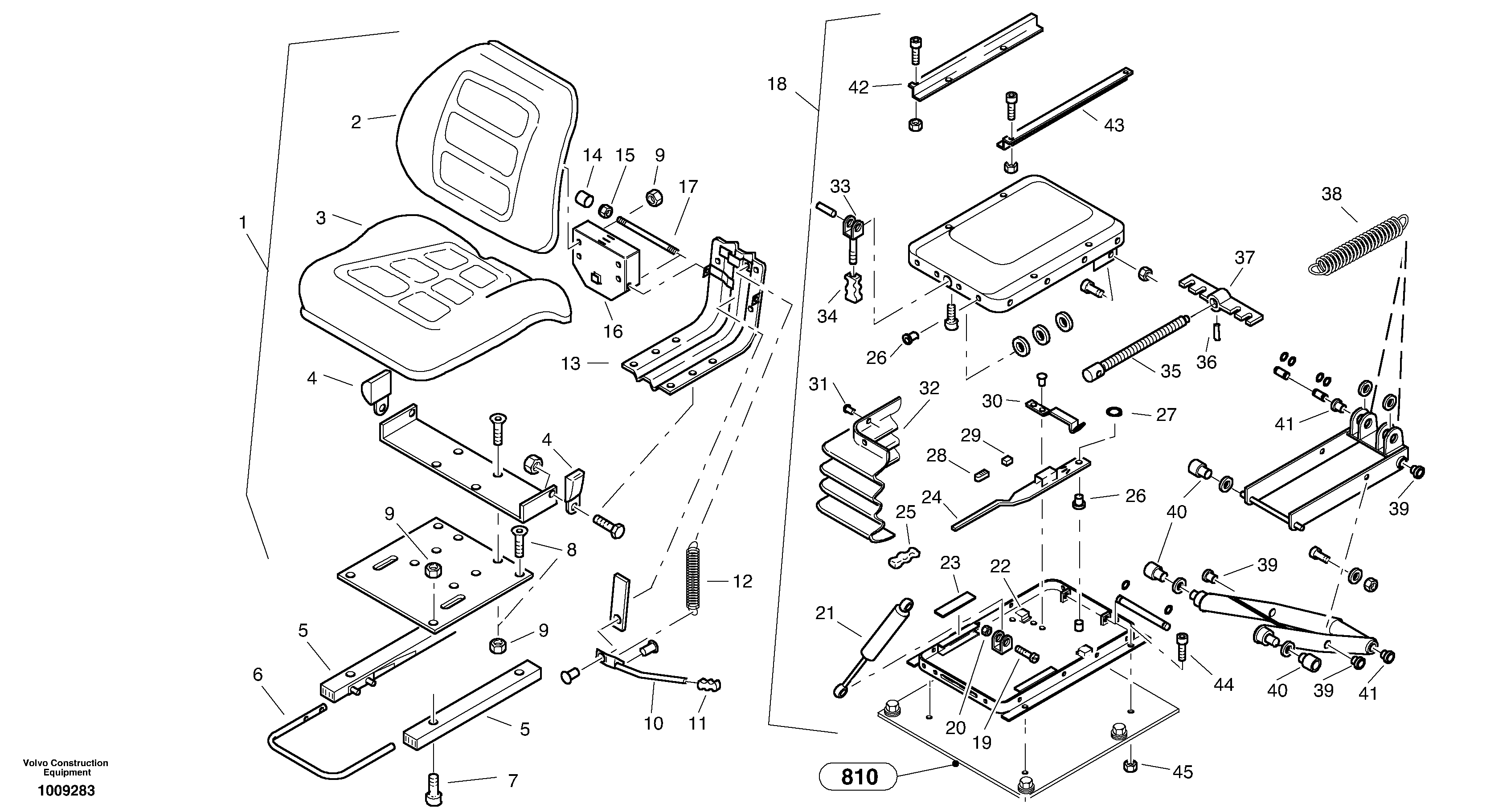 Driver's seat — volvo parts diagram