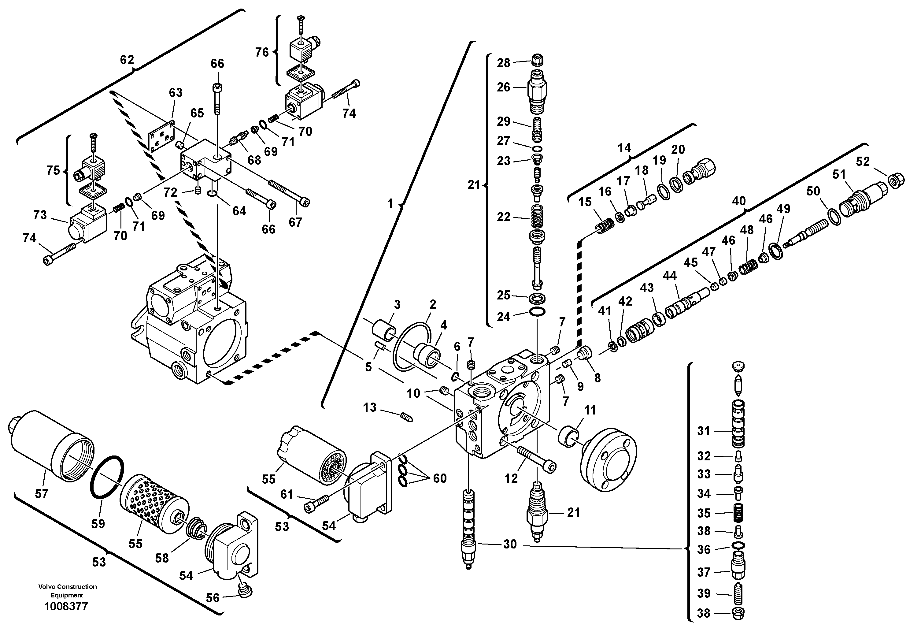 Valves - Variable displacement pump — volvo parts diagram