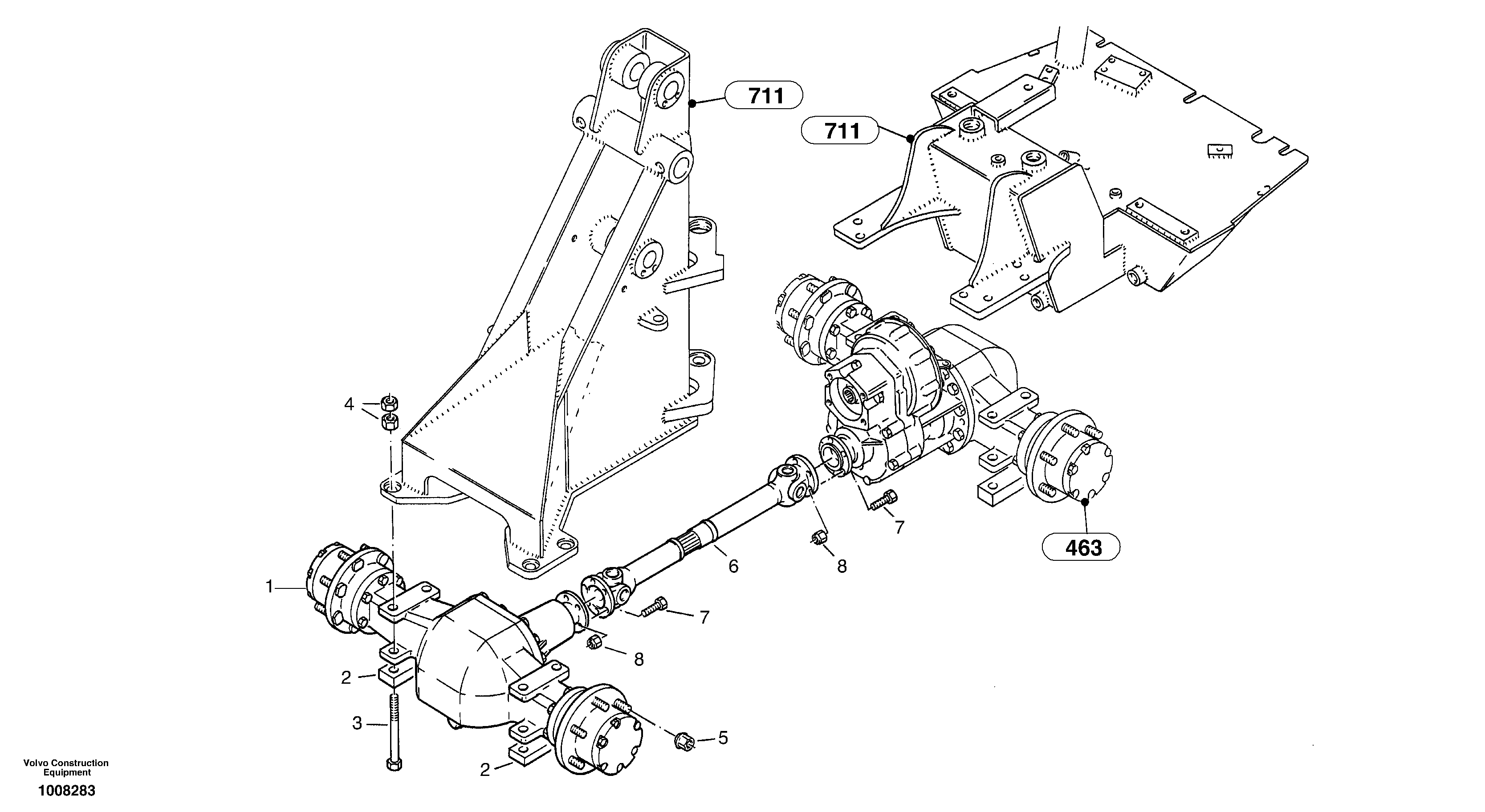 Assembly - front axle — volvo parts diagram