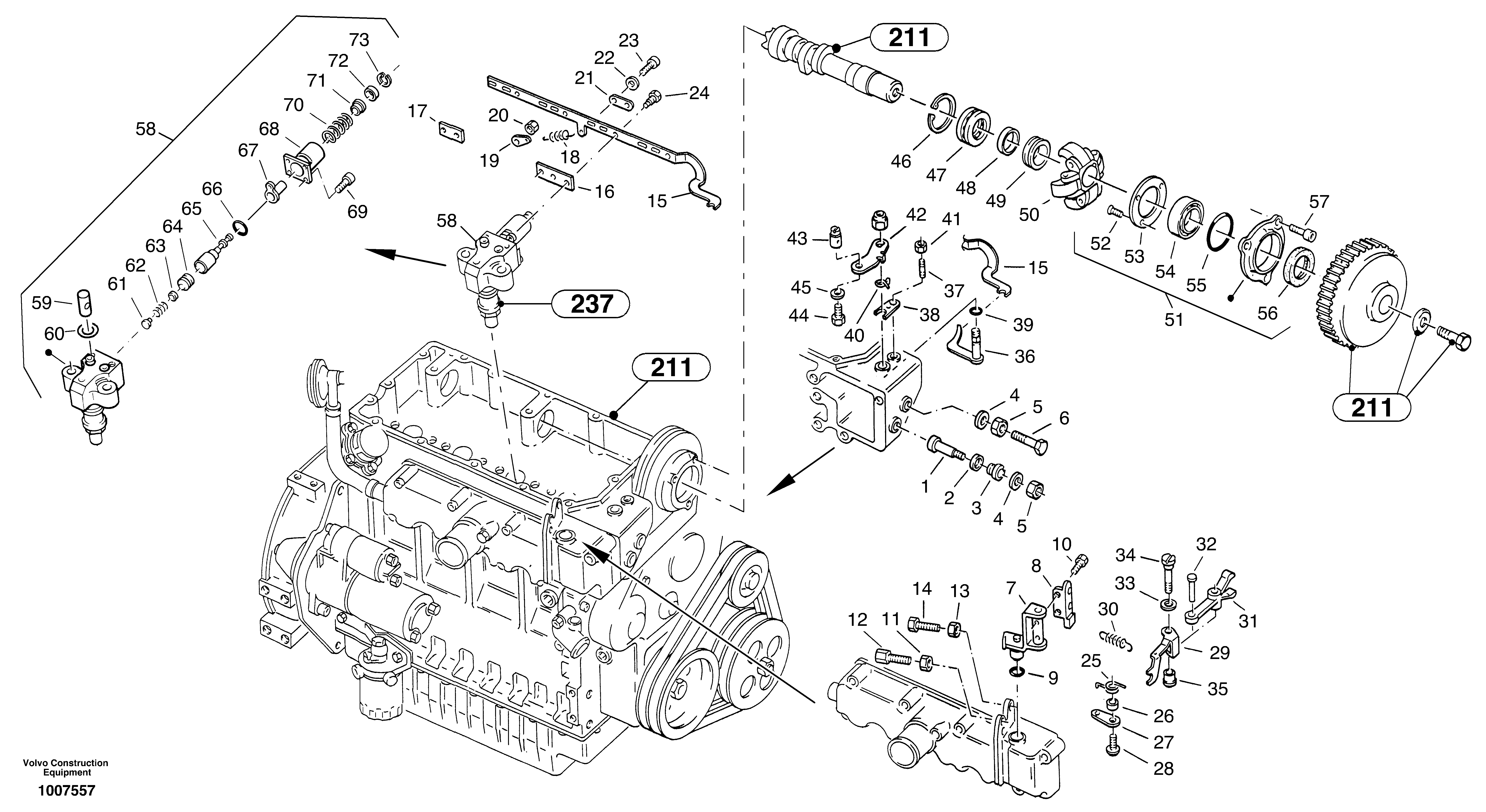 Speed adjustment - Fuel injection pump — volvo parts diagram
