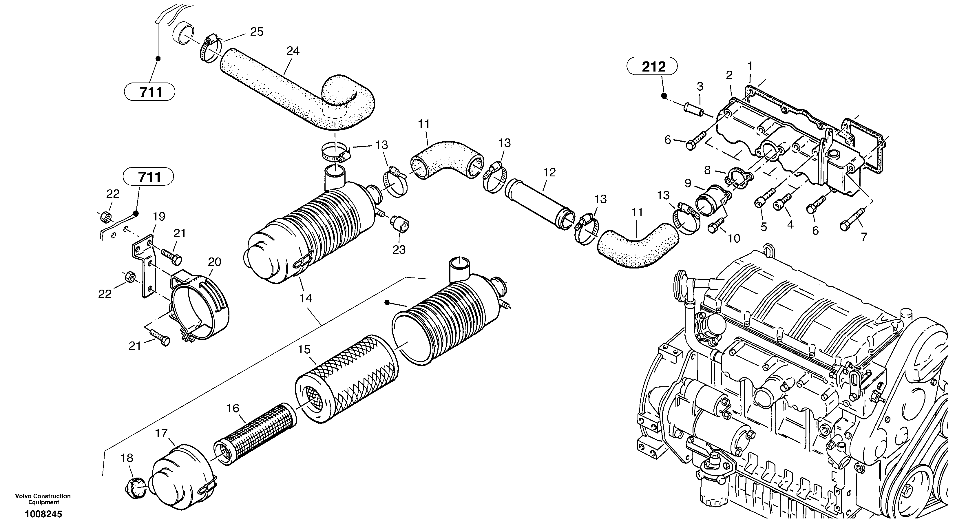 Suction system, filter — volvo parts diagram