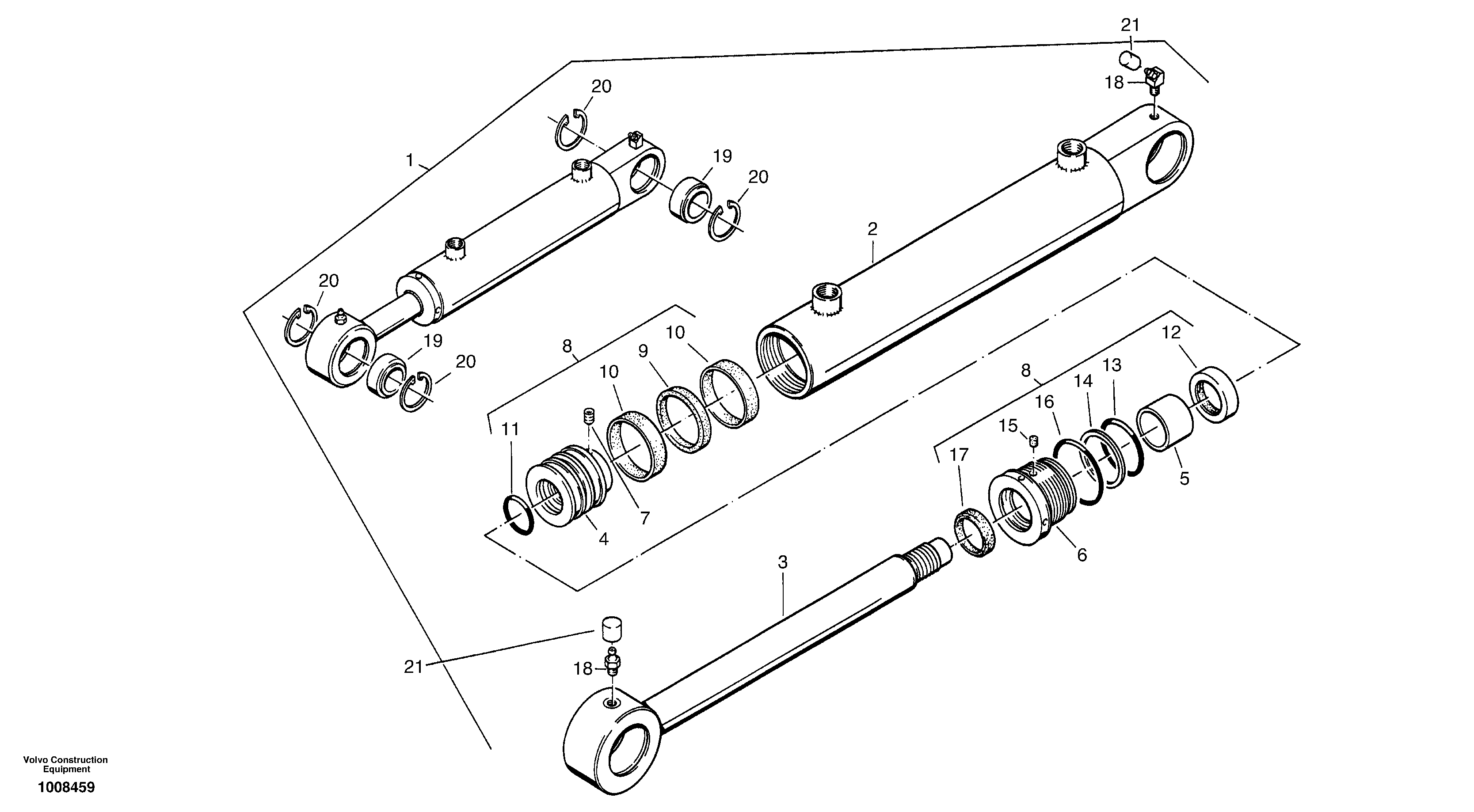 Lift cylinder — volvo parts diagram