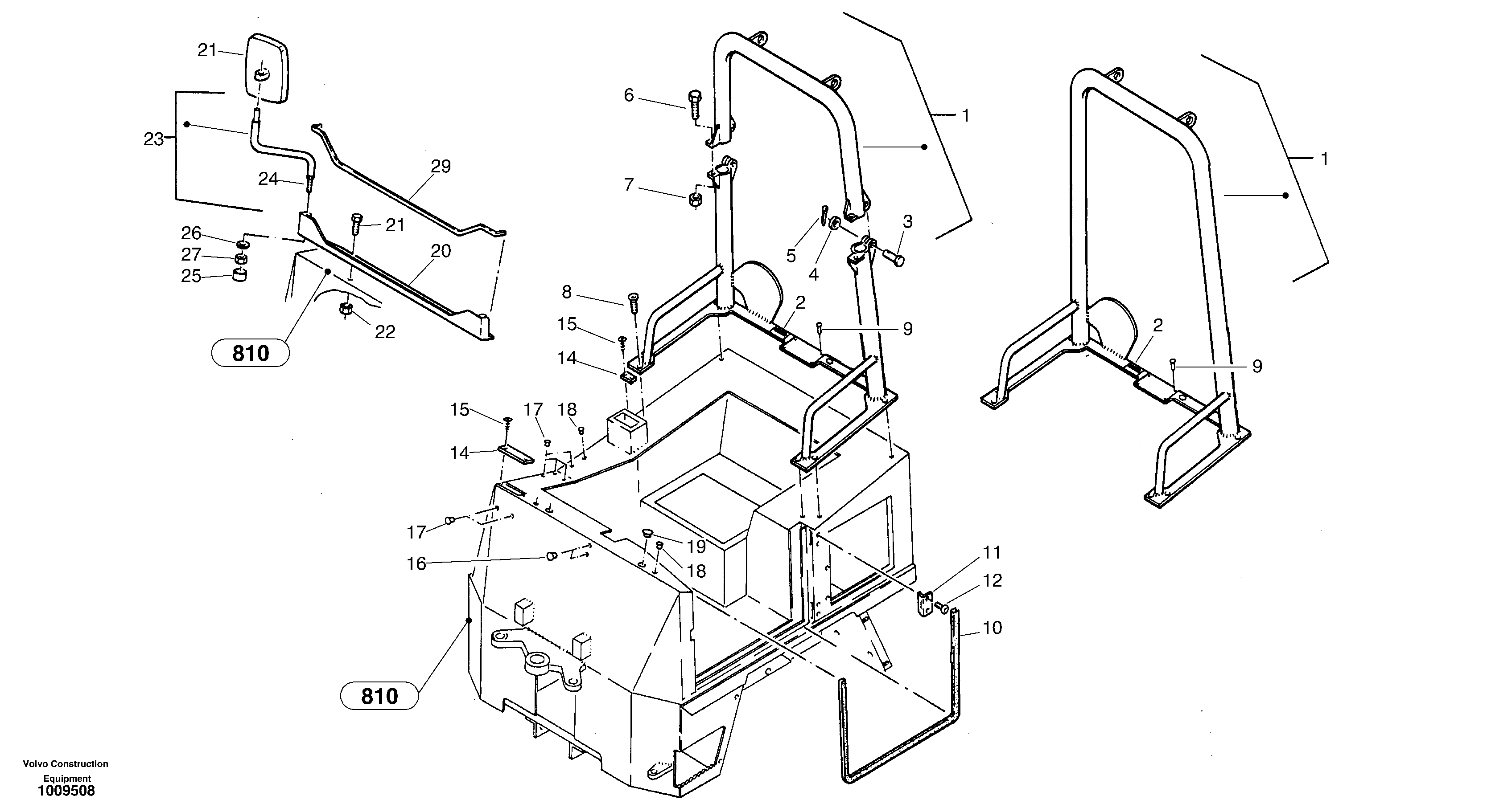 Roll-over bar — volvo parts diagram