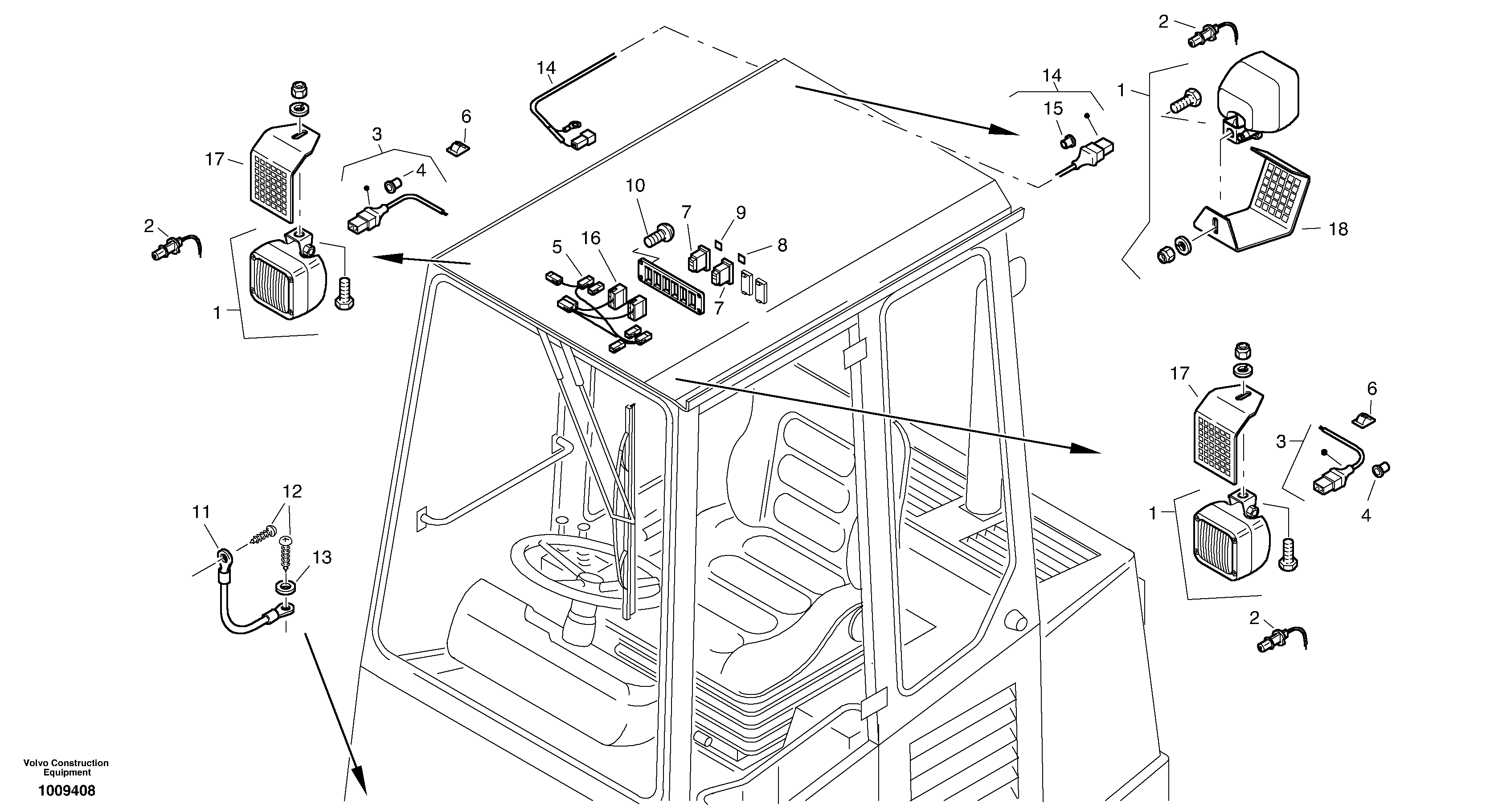 Work lights — volvo parts diagram