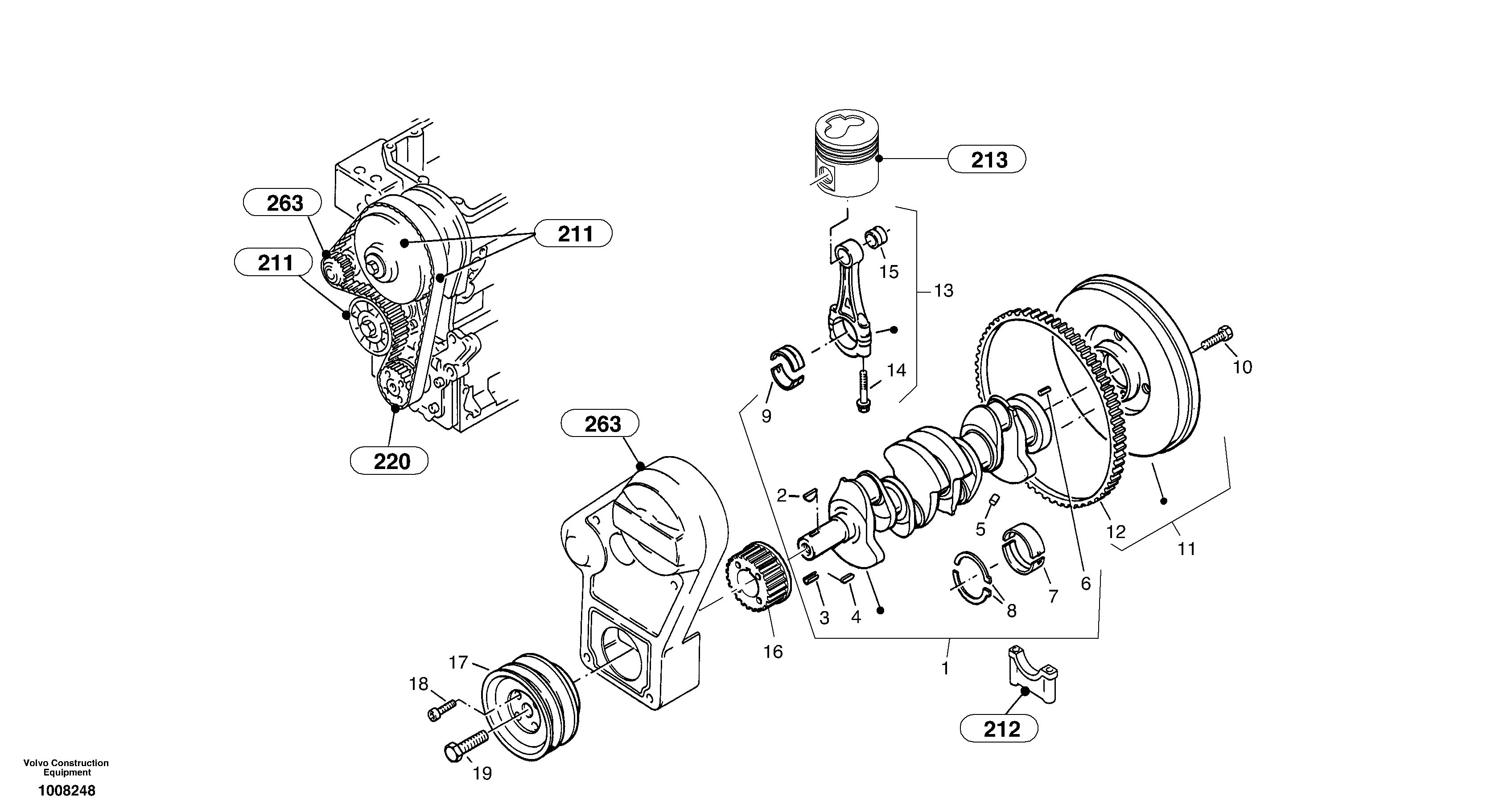 Crankshaft — volvo parts diagram