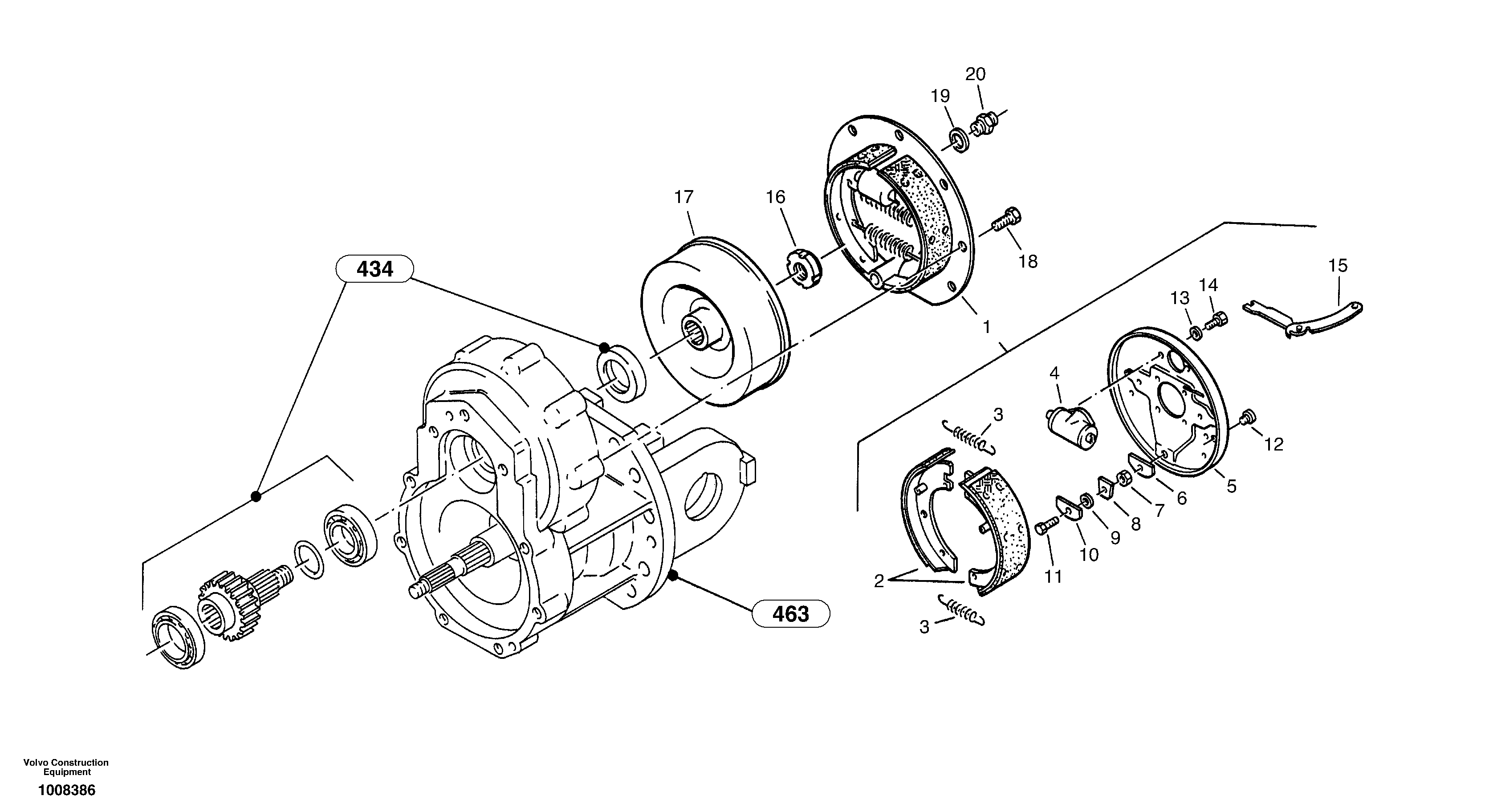 Central brake — volvo parts diagram