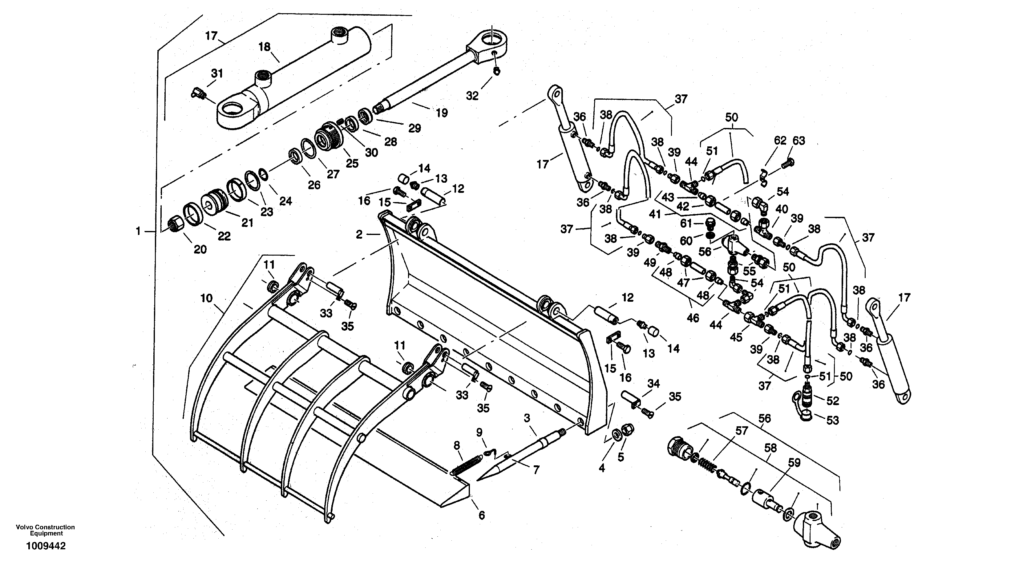 Hay fork - Manure fork with grab  2807439 — volvo parts diagram