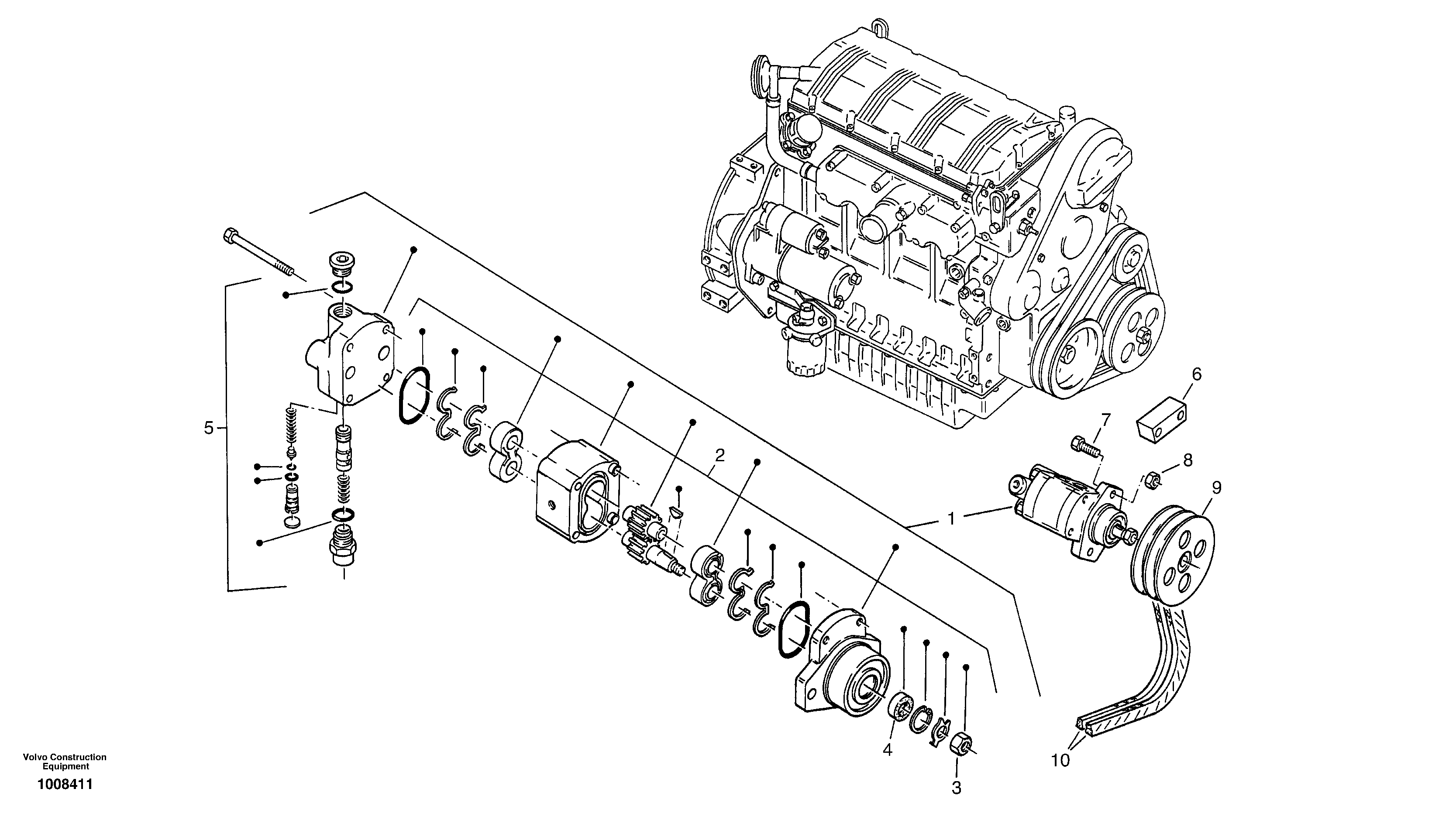 Steering pump — volvo parts diagram