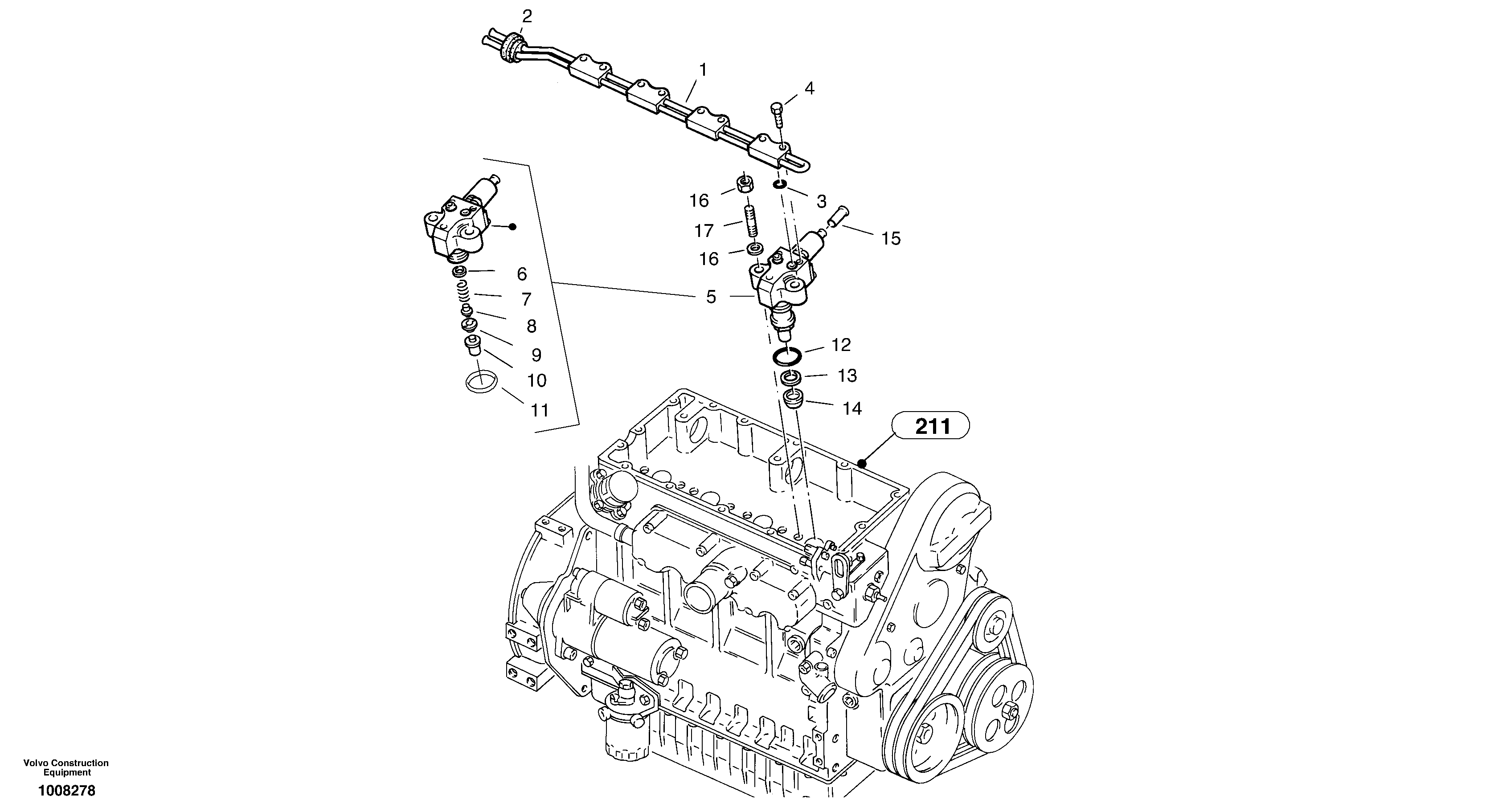 Injection pipes, Injection valve — volvo parts diagram