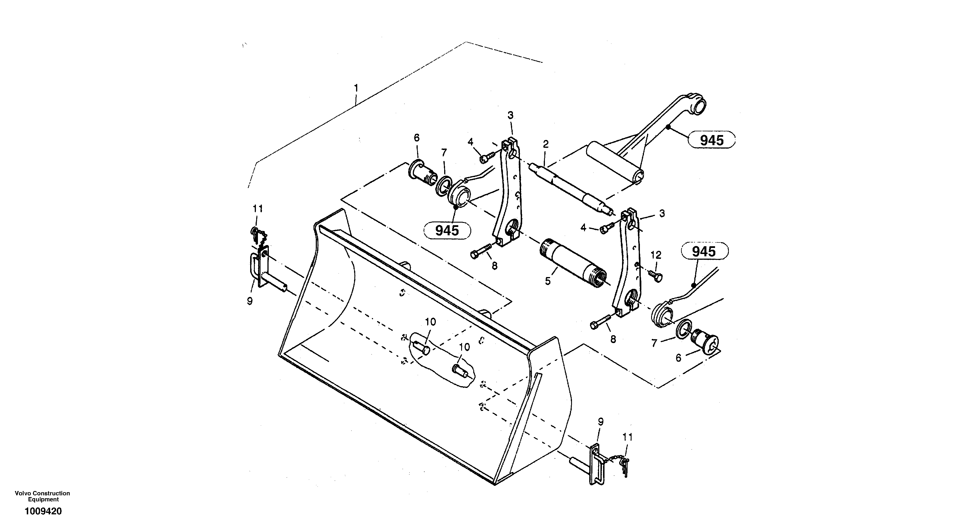 Attachment mounting plate - Quickfit, mechanical — volvo parts diagram
