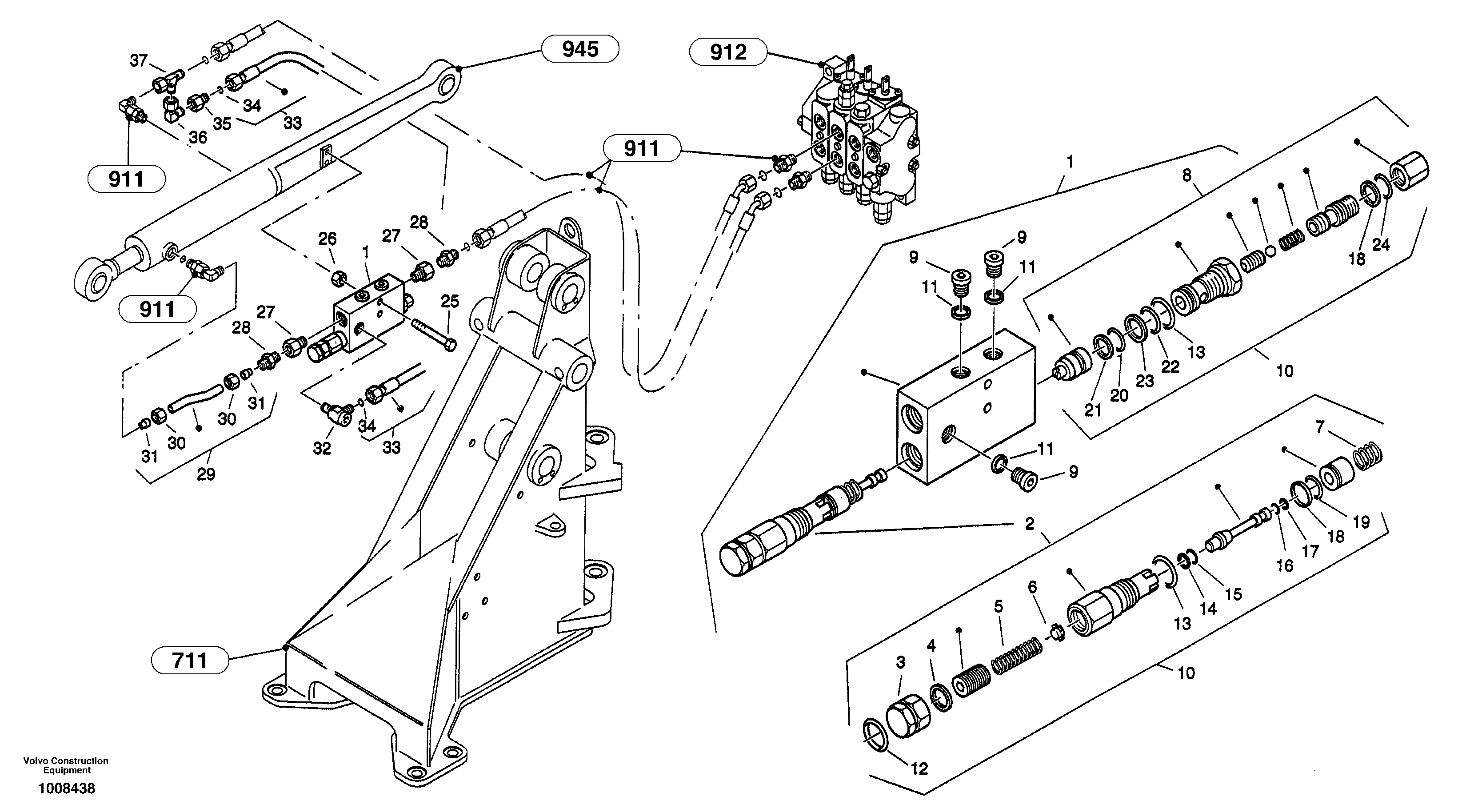 Line fracture safety - Tilt — volvo parts diagram