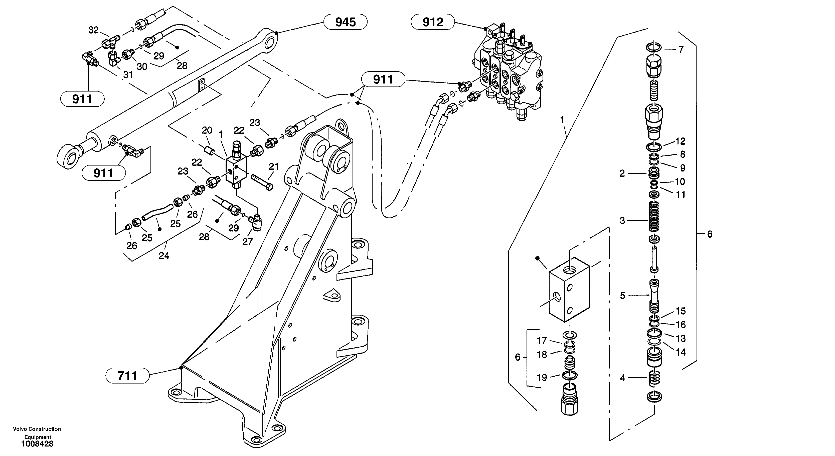 Line fracture safety - Tilt — volvo parts diagram