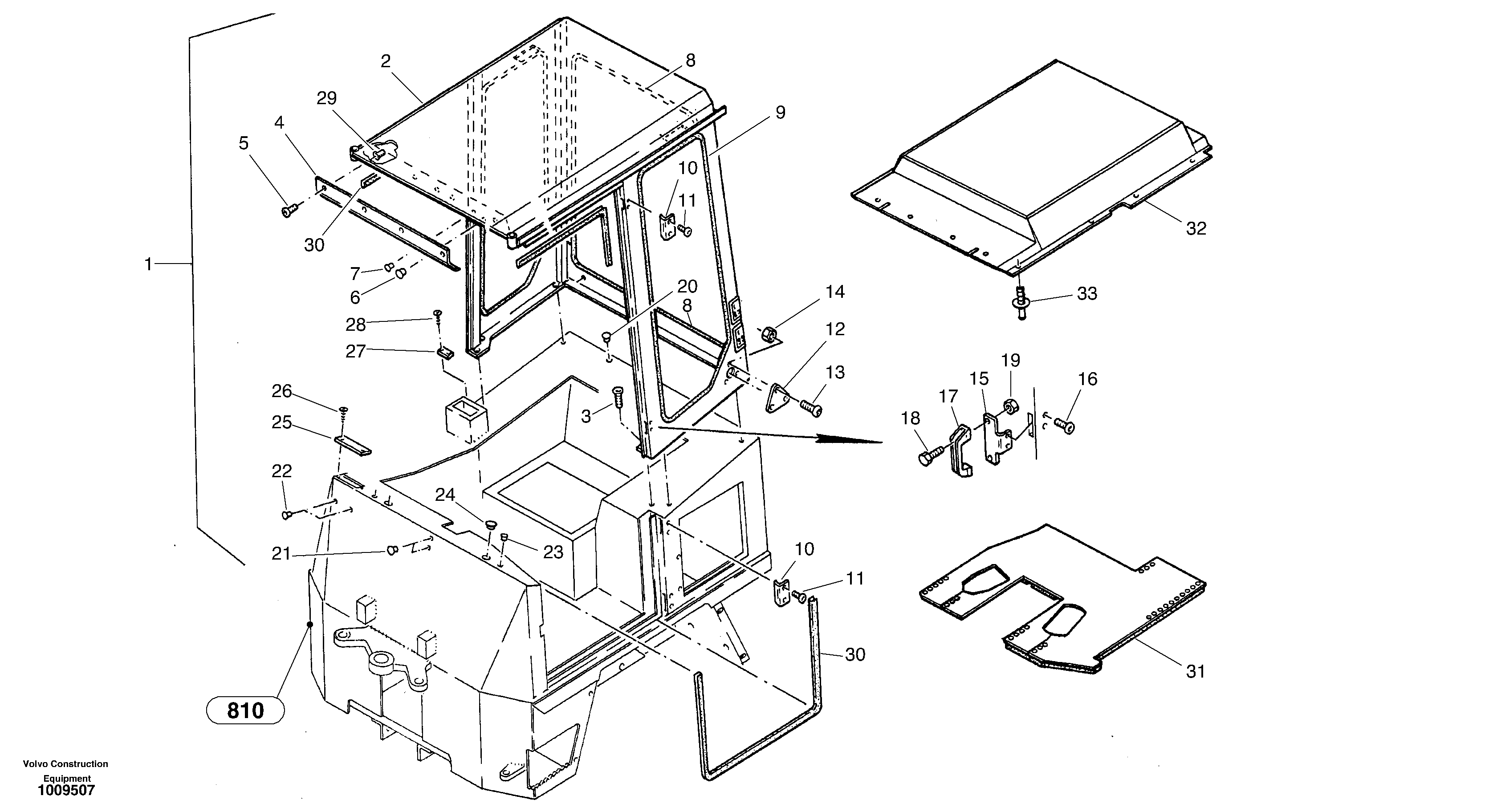 Protecting roof — volvo parts diagram