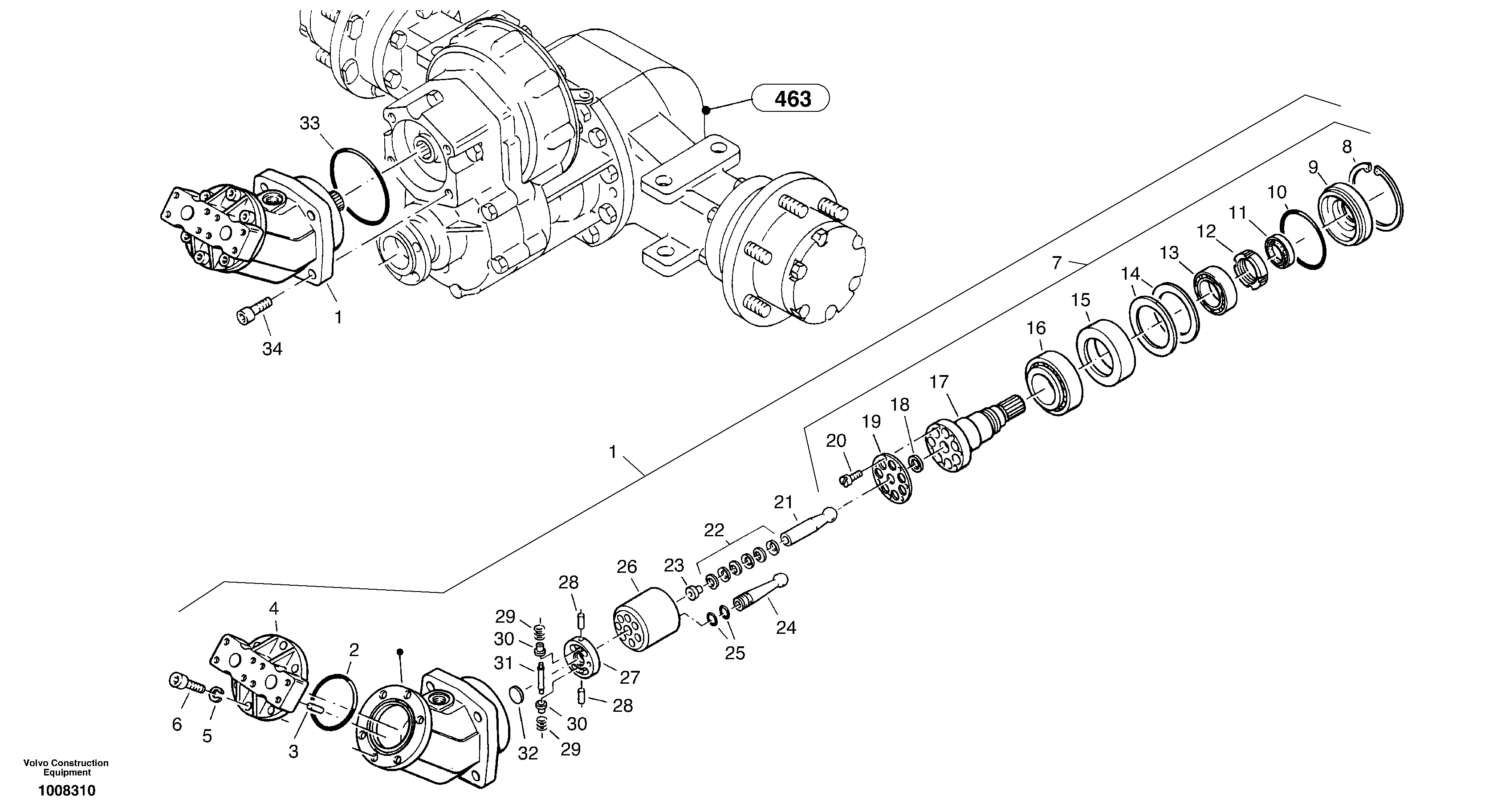 Variable displacement motor — volvo parts diagram