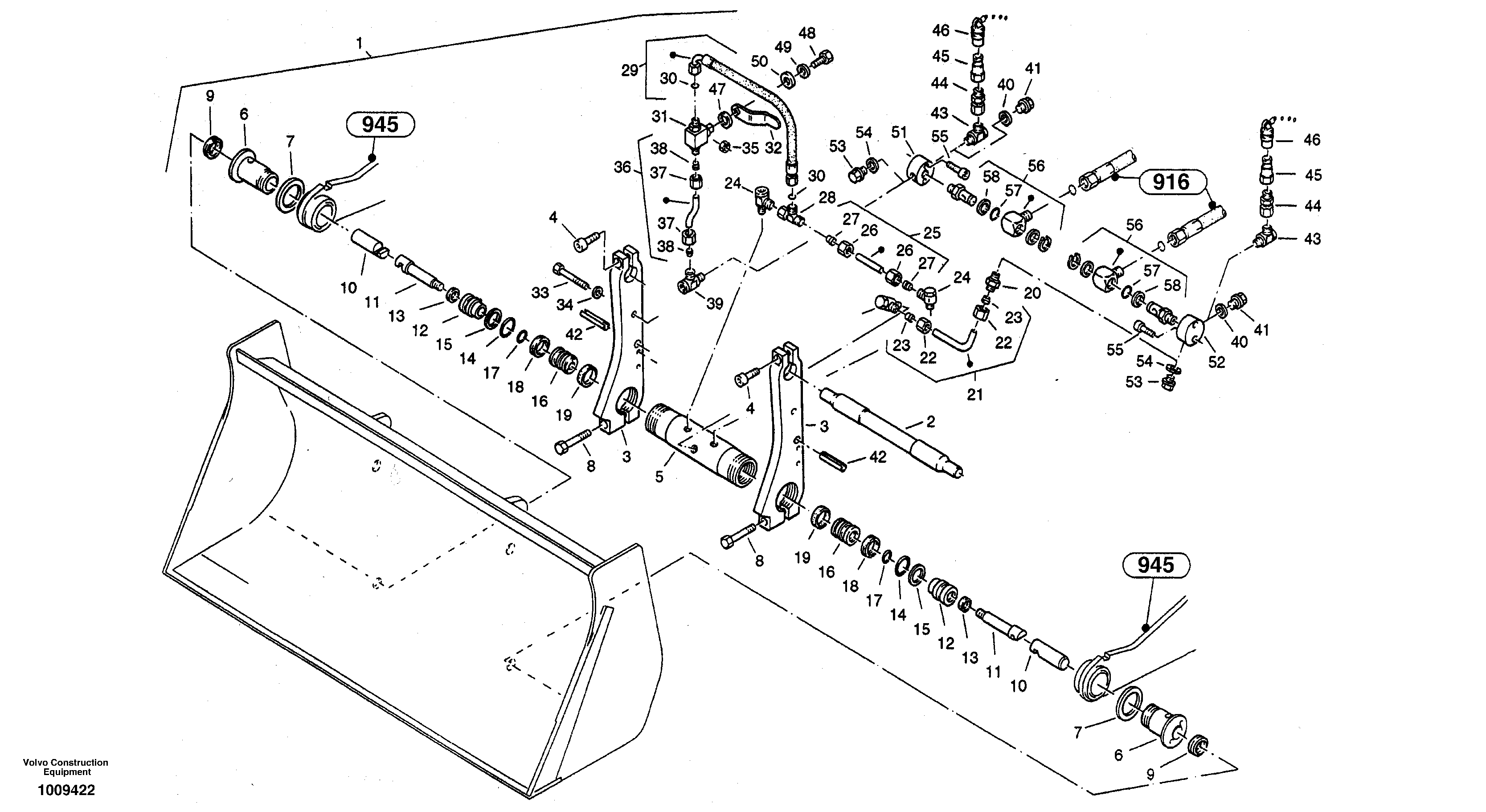 Attachment mounting plate - Quick change, hydraulic — volvo parts diagram