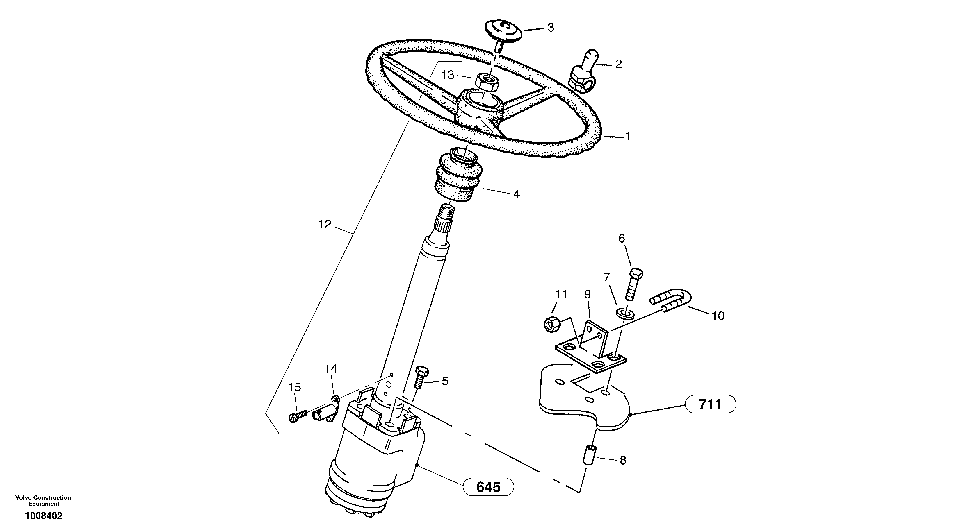 Steering assembly — volvo parts diagram