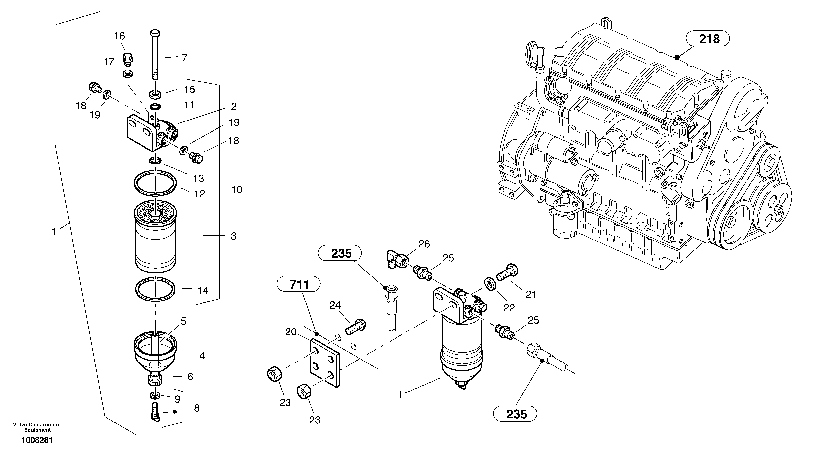 Filter - Water separator - Lucas version — volvo parts diagram