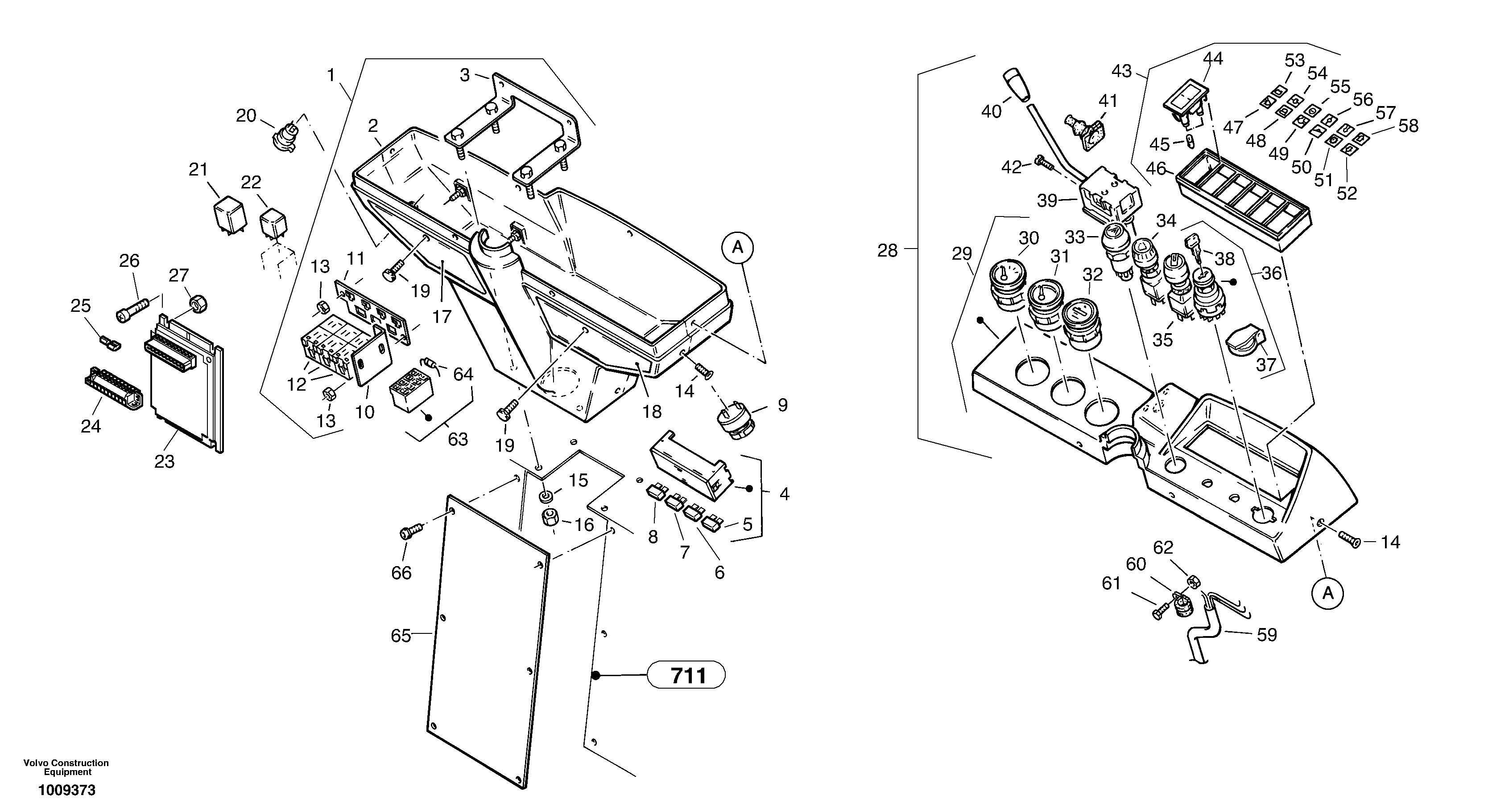 Instruments panel — volvo parts diagram