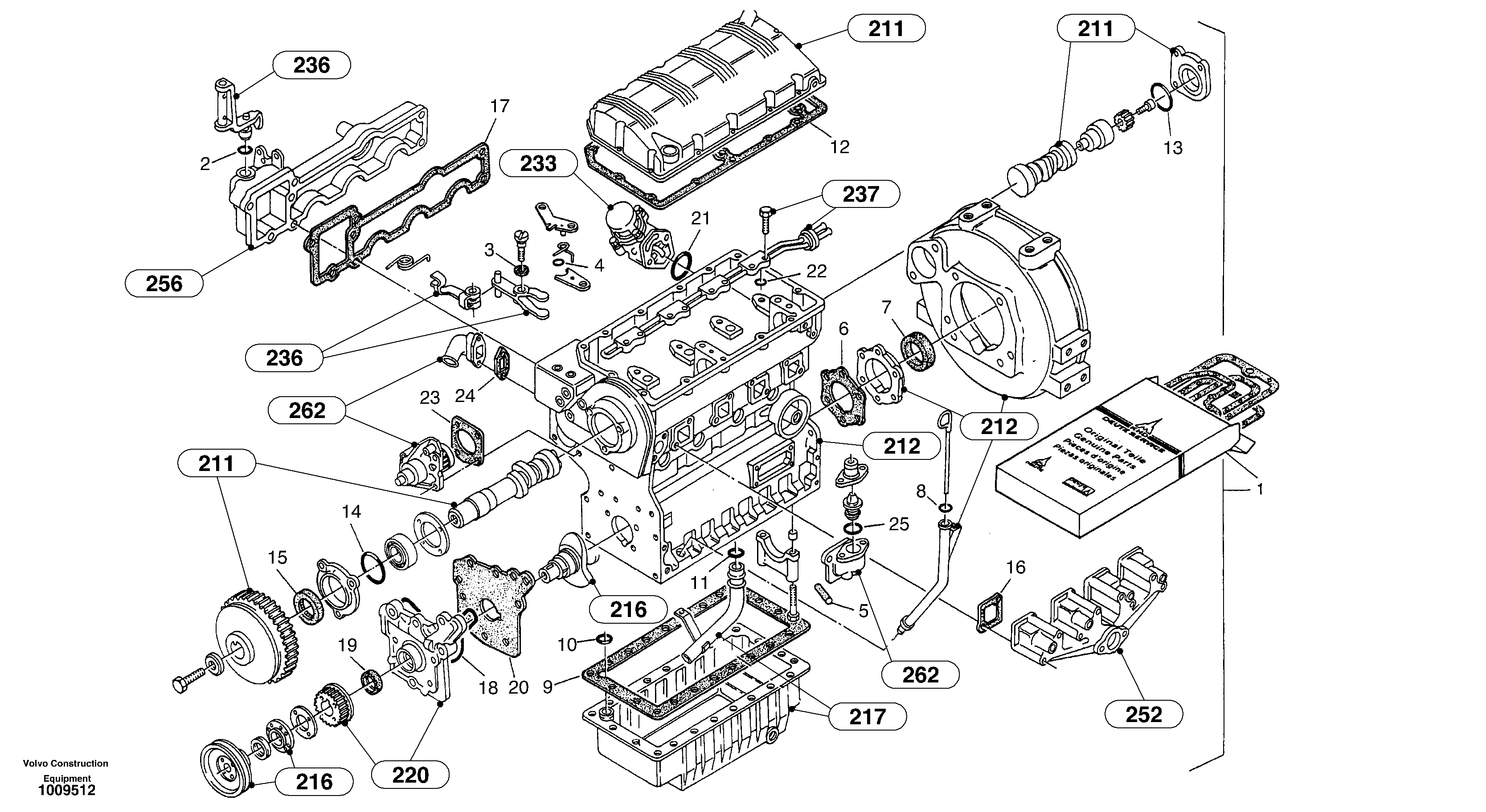 Engine gasket kit — volvo parts diagram