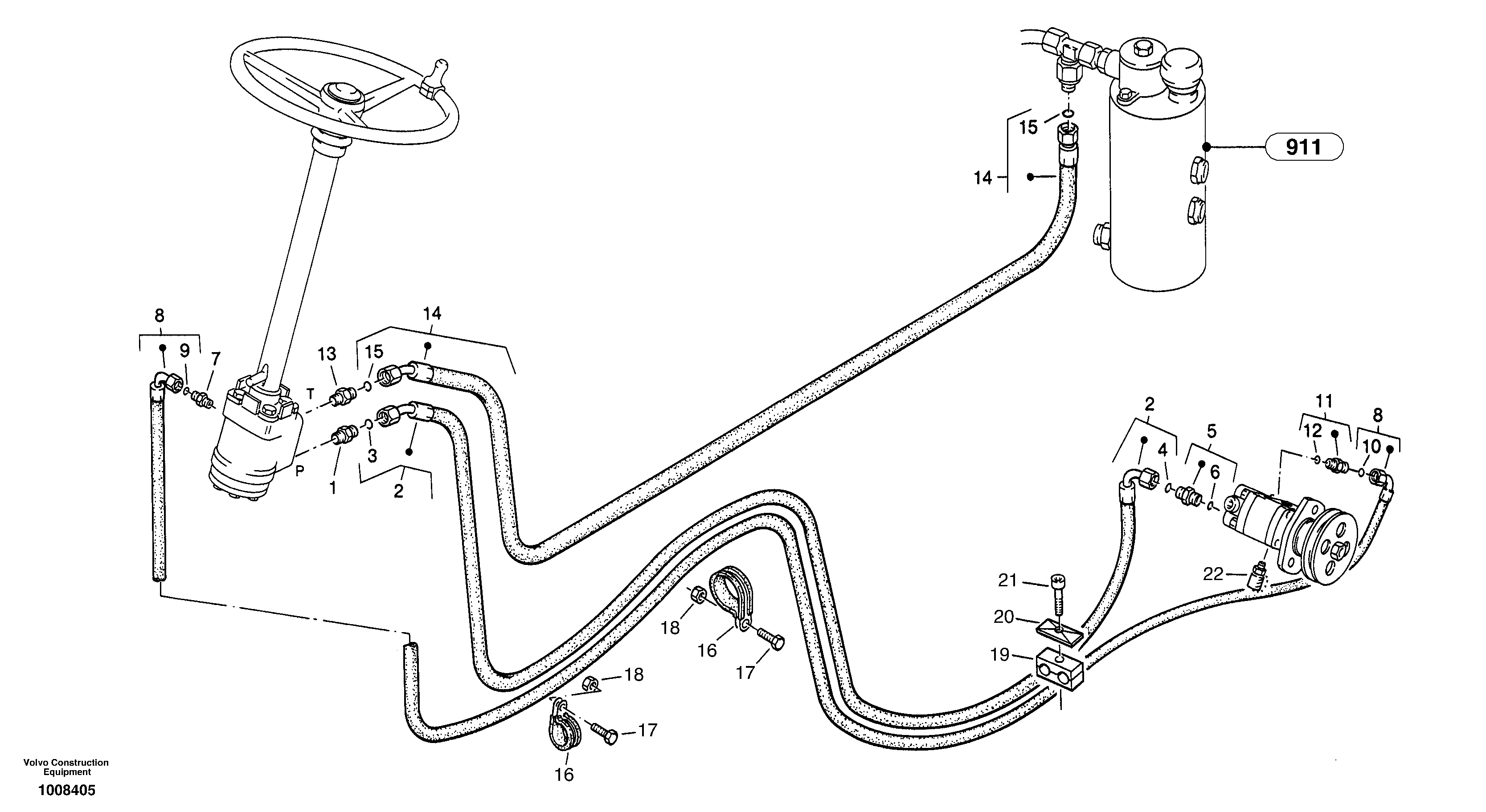 Steering-hydraulic equipment - rear vehicle — volvo parts diagram