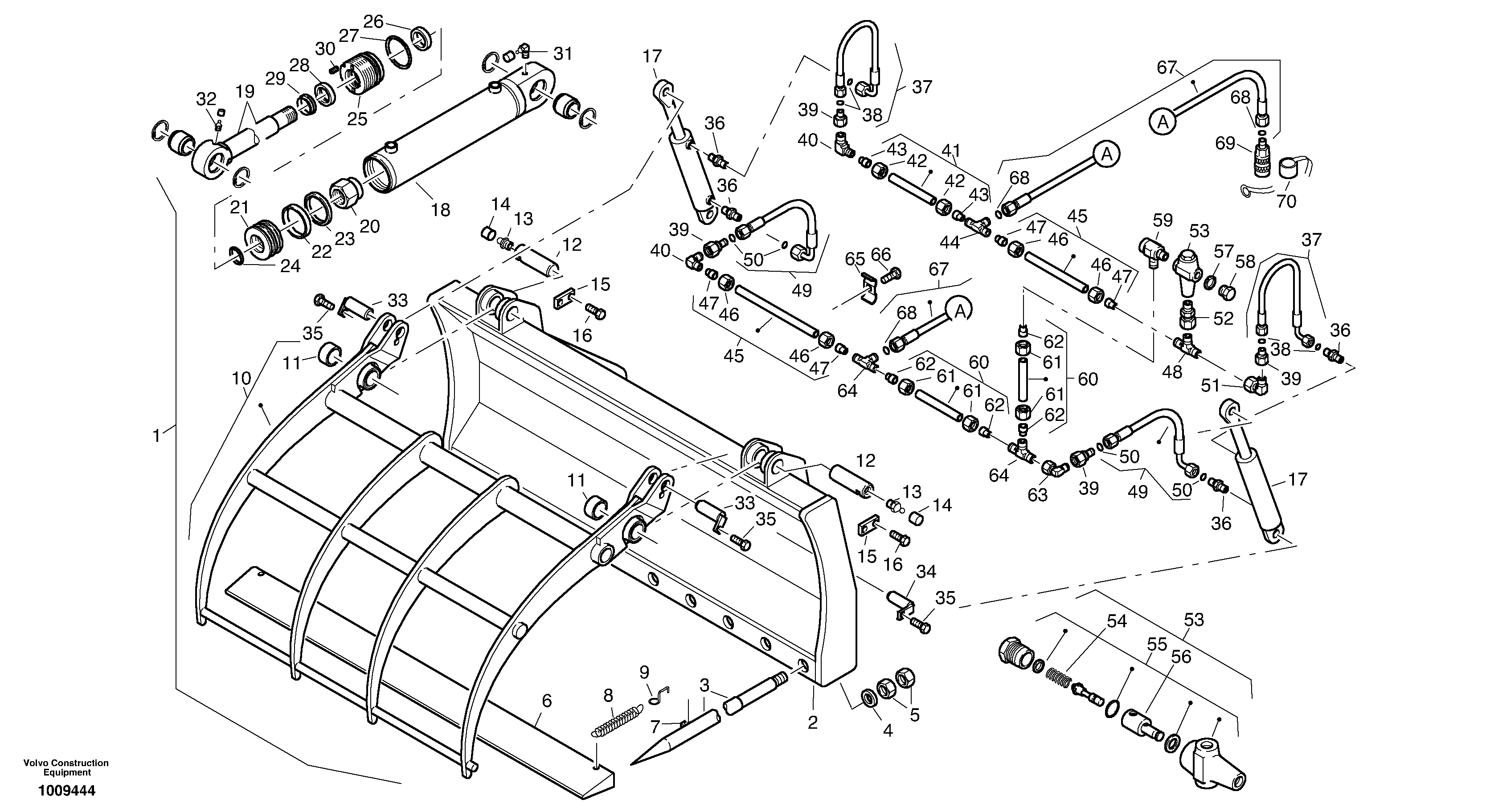 Hay fork - Manure fork with grab  2878135 — volvo parts diagram