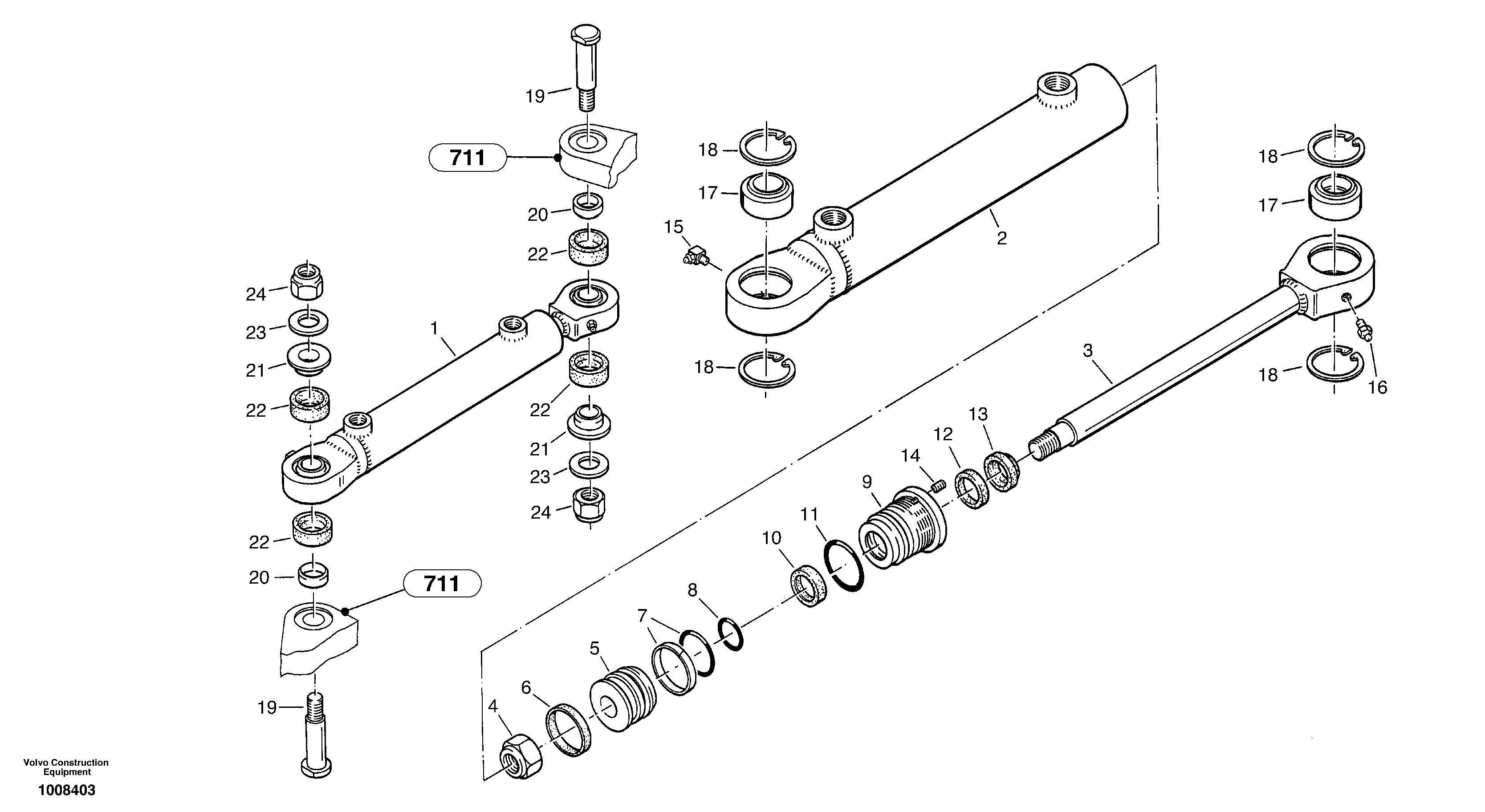 Steering cylinder — volvo parts diagram