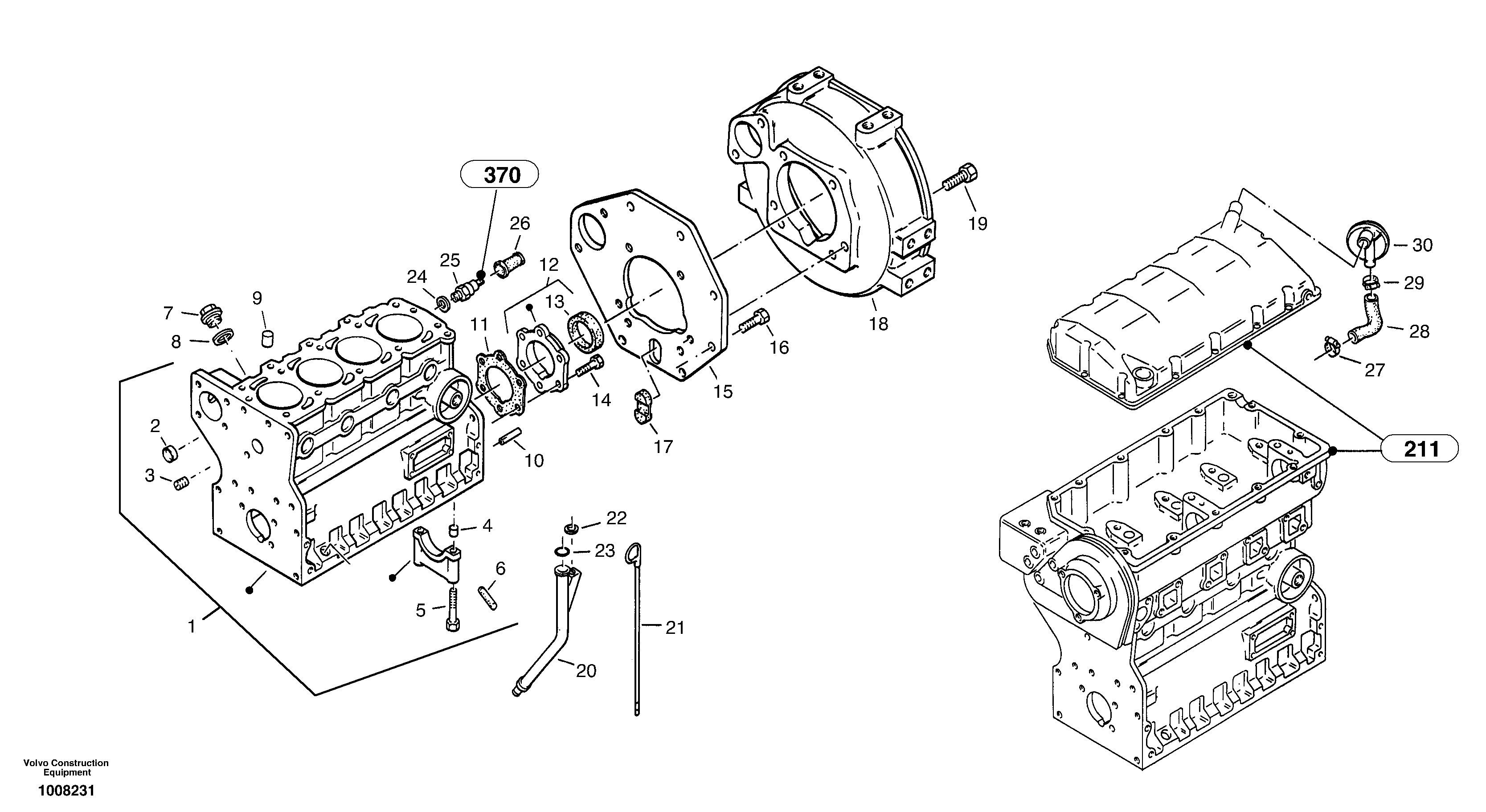 Engine housing — volvo parts diagram