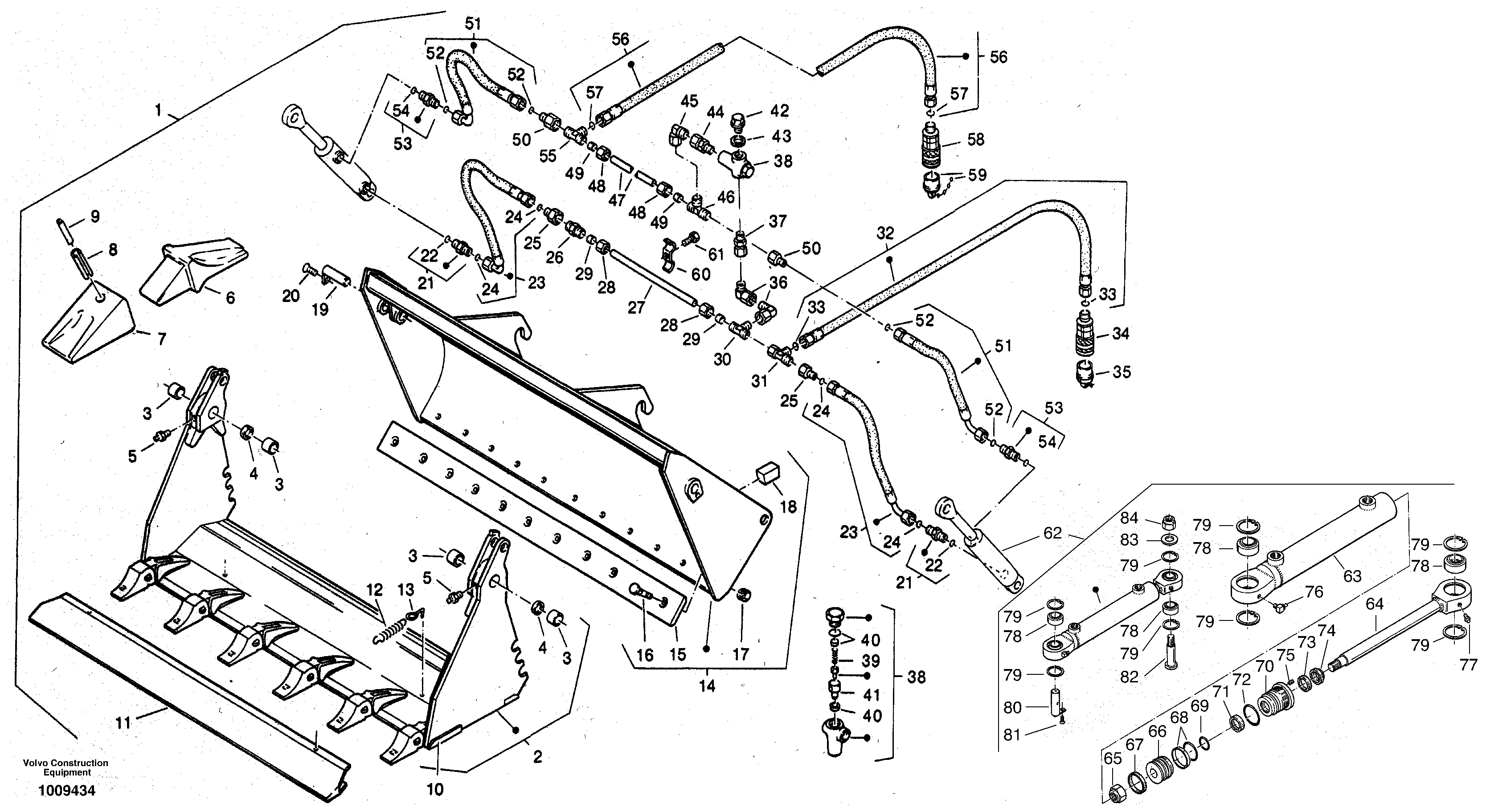 Combined bucket — volvo parts diagram