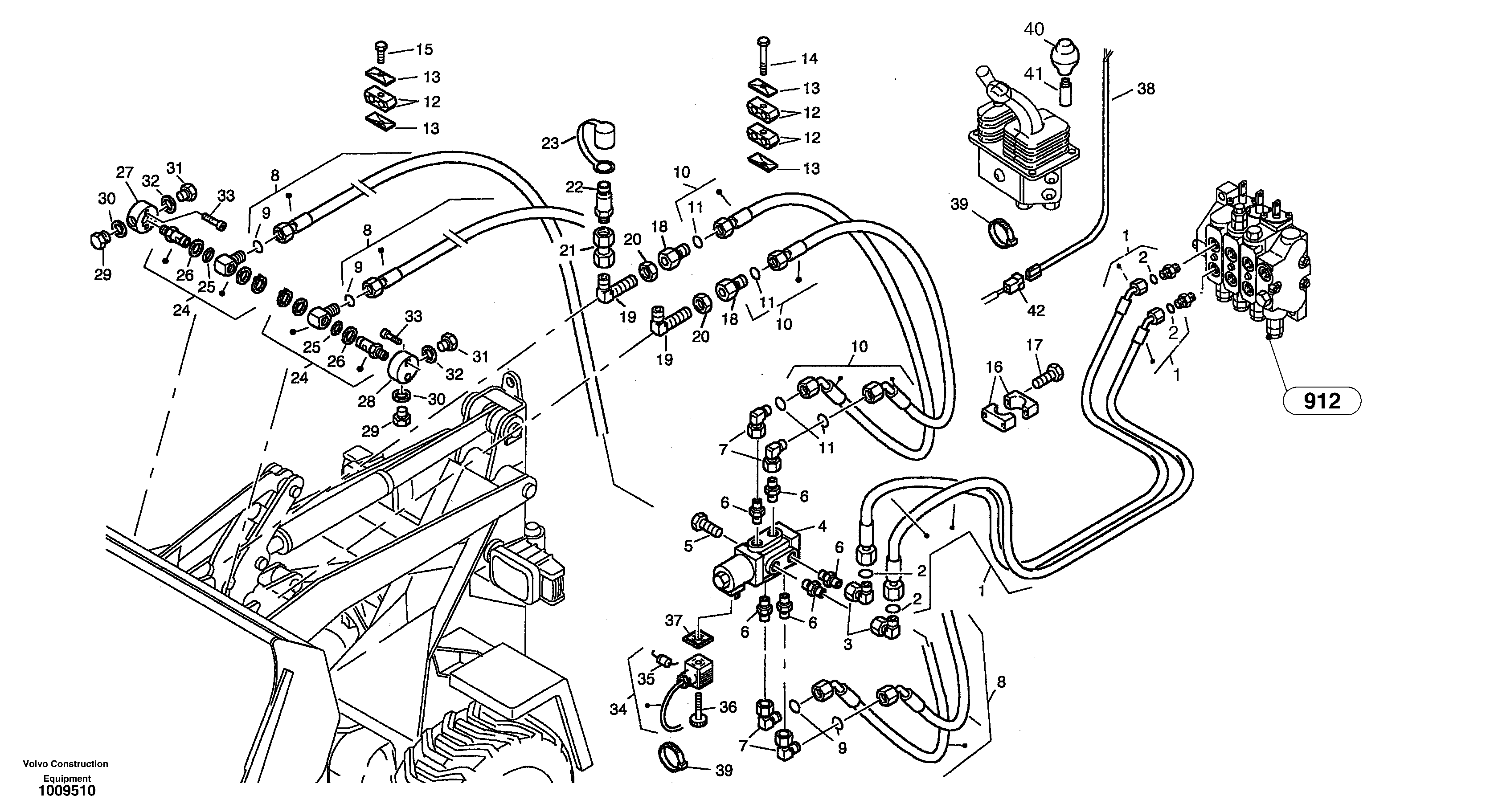 Hydraulic function - No. 3 + 4, commutation electrical — volvo parts diagram