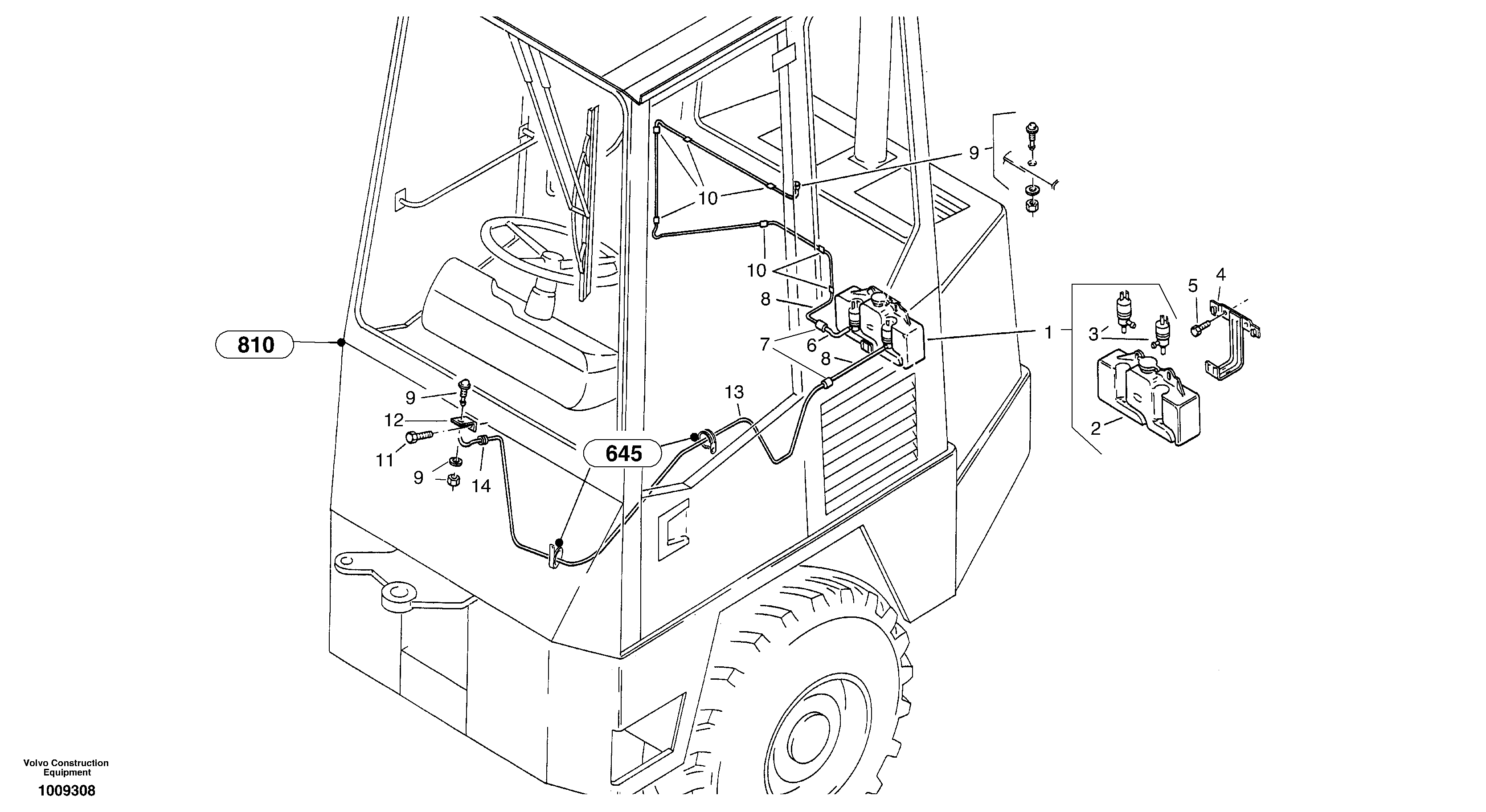 Windscreen washer system — volvo parts diagram
