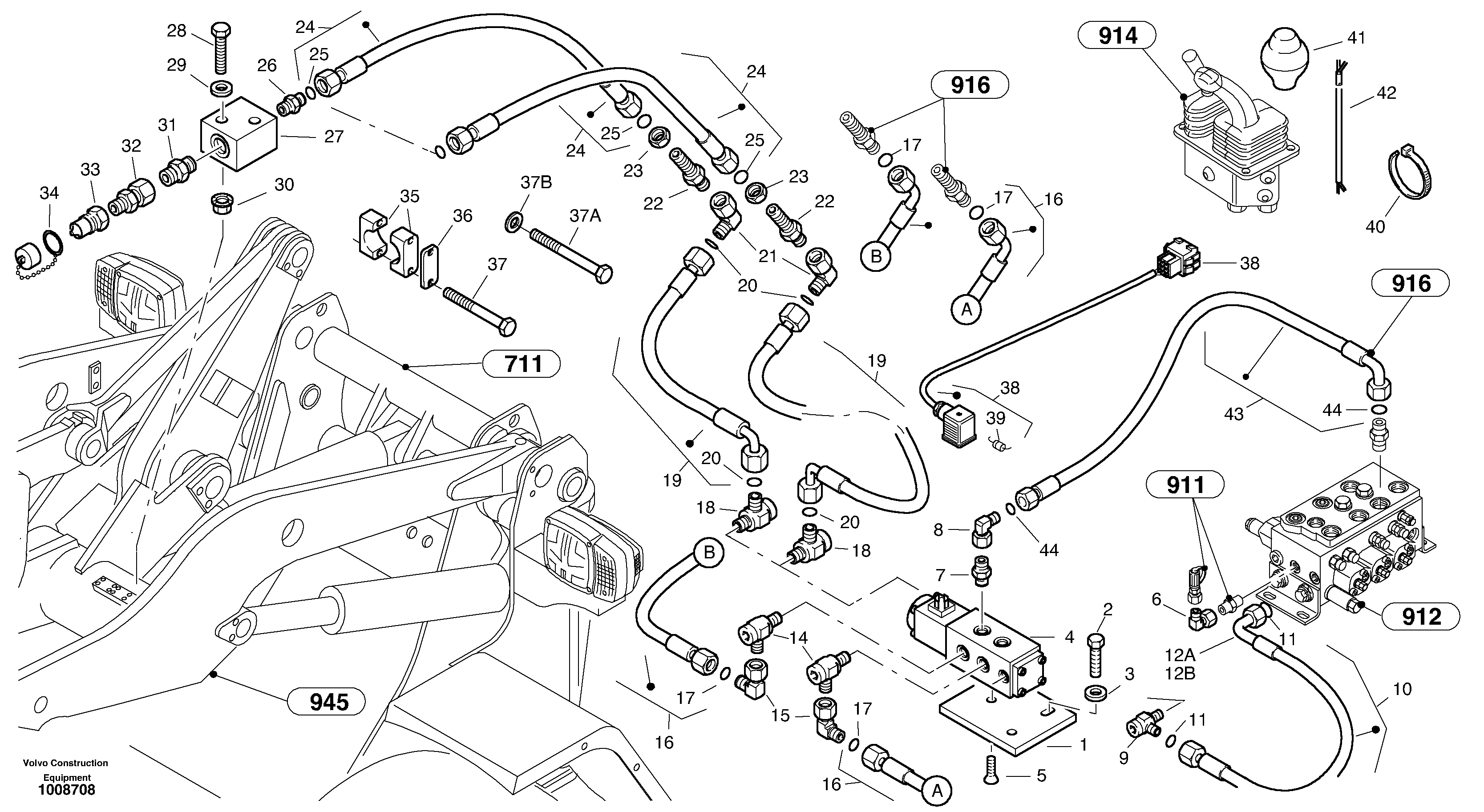 Hydraulic function - Nr. 4 — volvo parts diagram