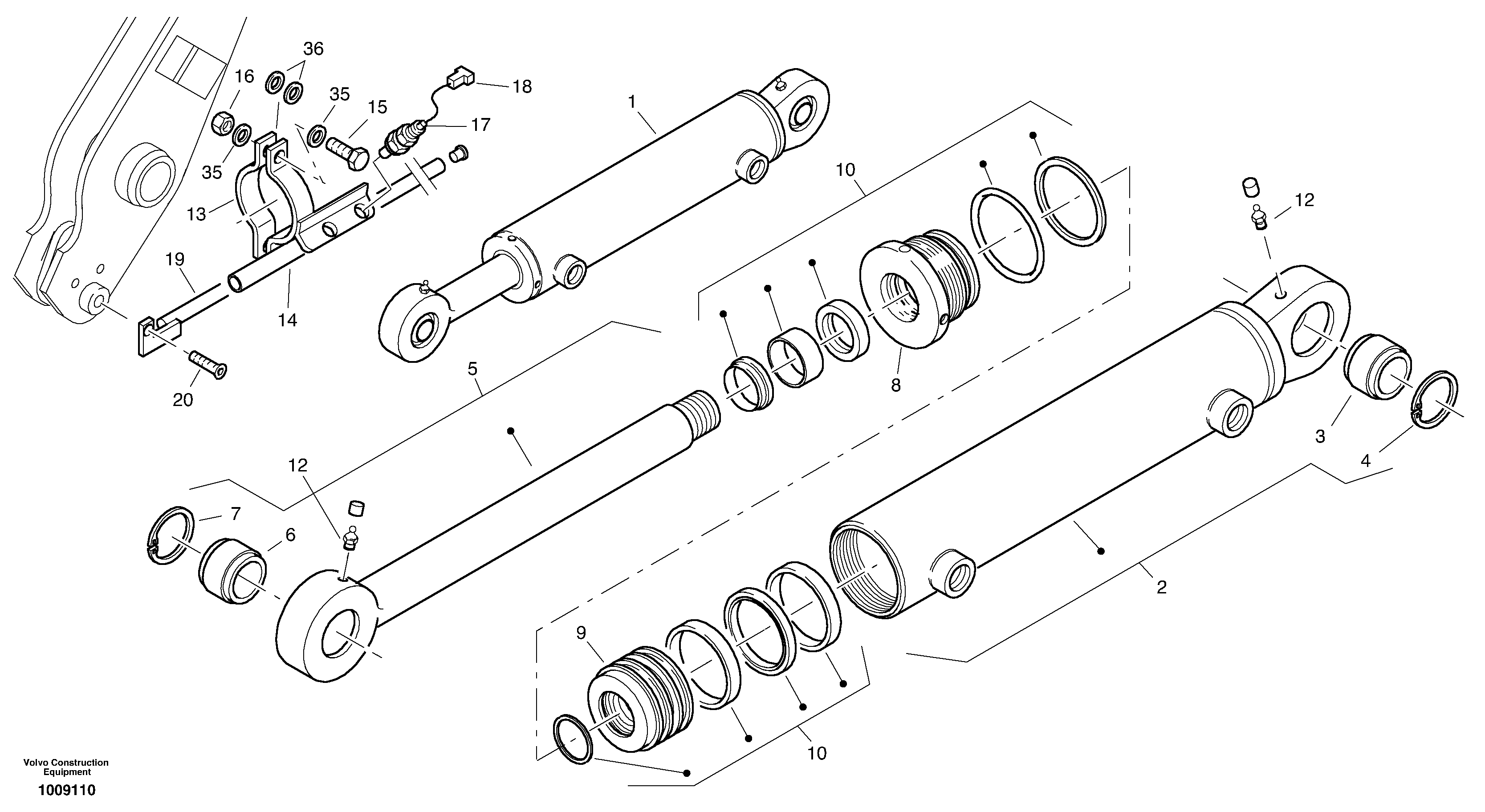 Tilt cylinder — volvo parts diagram