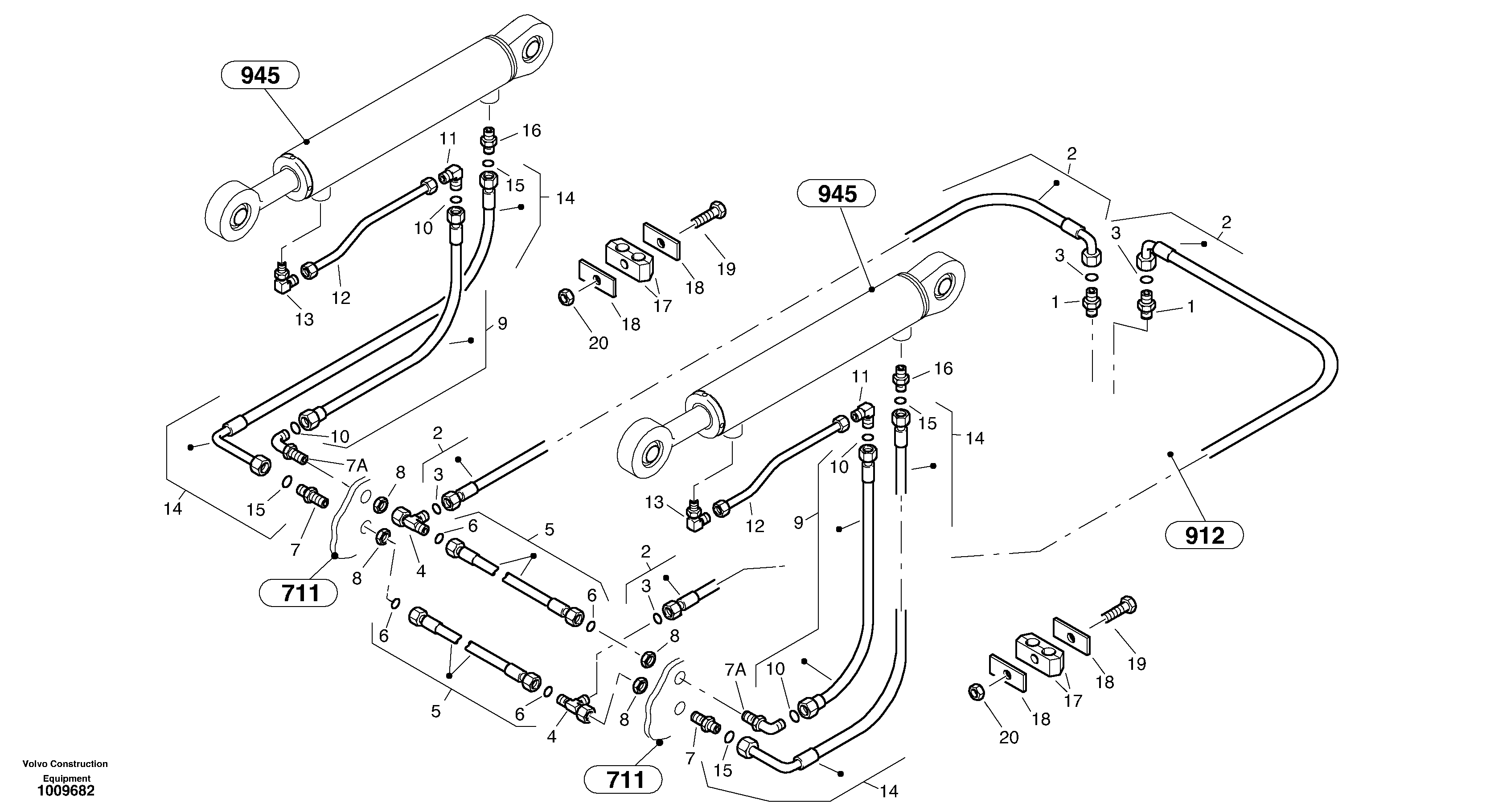 Hydraulic lines - lift hydraulic — volvo parts diagram