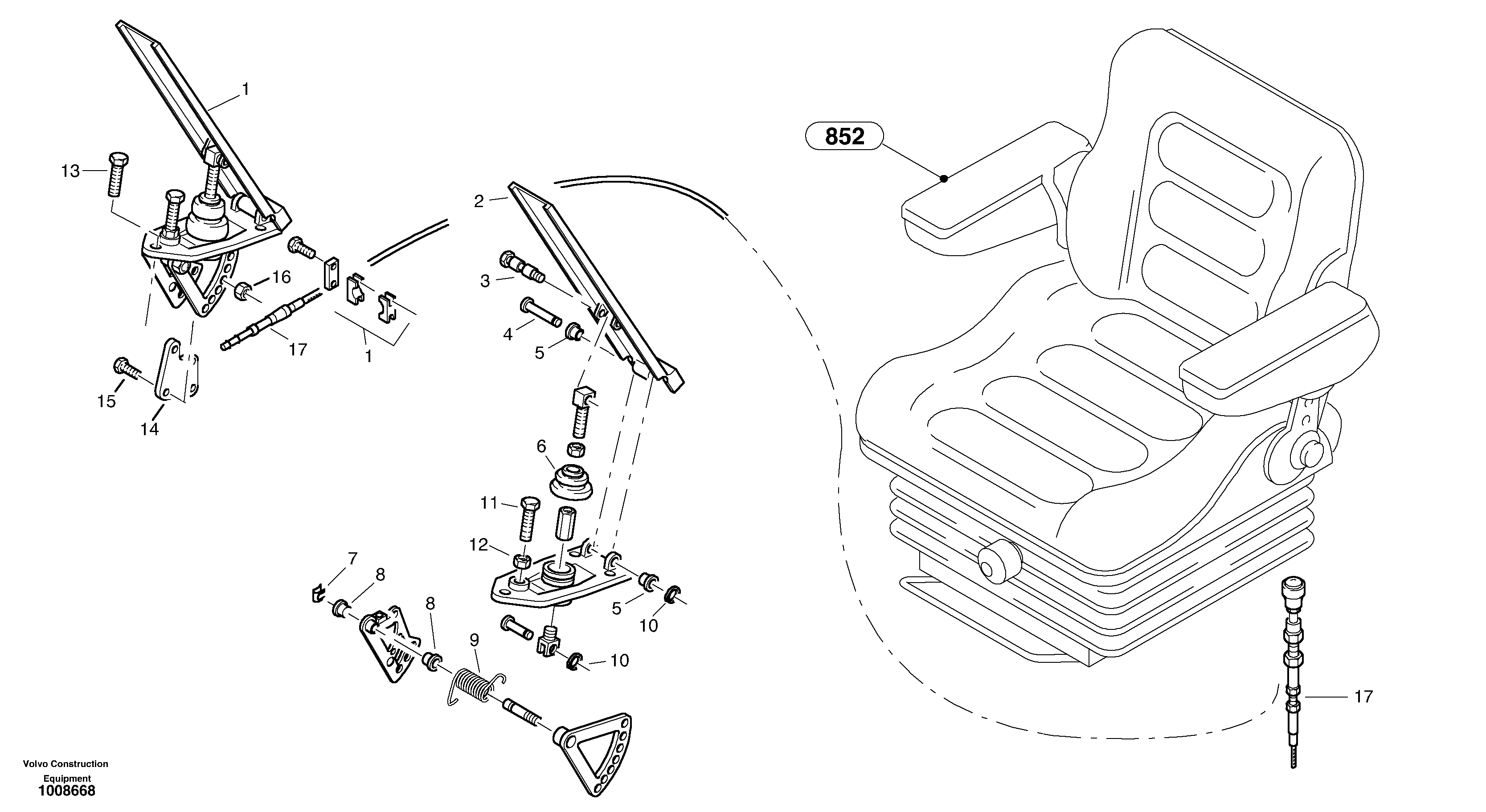 Hand throttle — volvo parts diagram